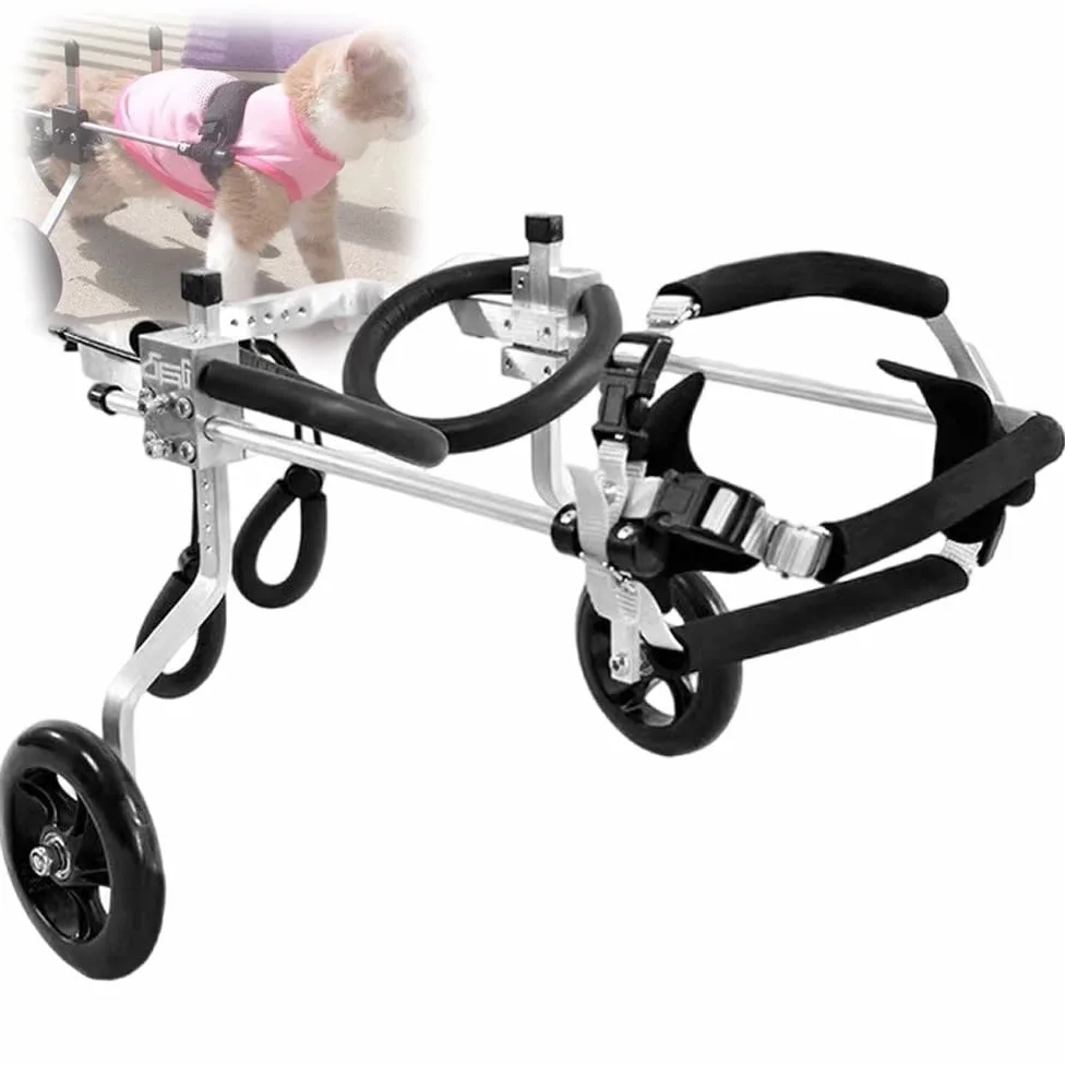 REMEK Passeggini Sedia A Rotelle per Riabilitazione delle Zampe Posteriori di Cane E Cuccioli, Carrello per Cani Anziani Feriti Disabili, Carrellino Adatto per Zampe Posteriori 8 A 30 Cm