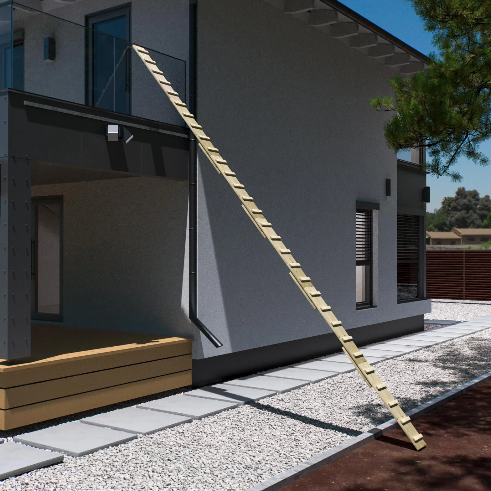 Scala per gatti, gradino per gatti, per balcone, scale, 3 m, con ganci in metallo