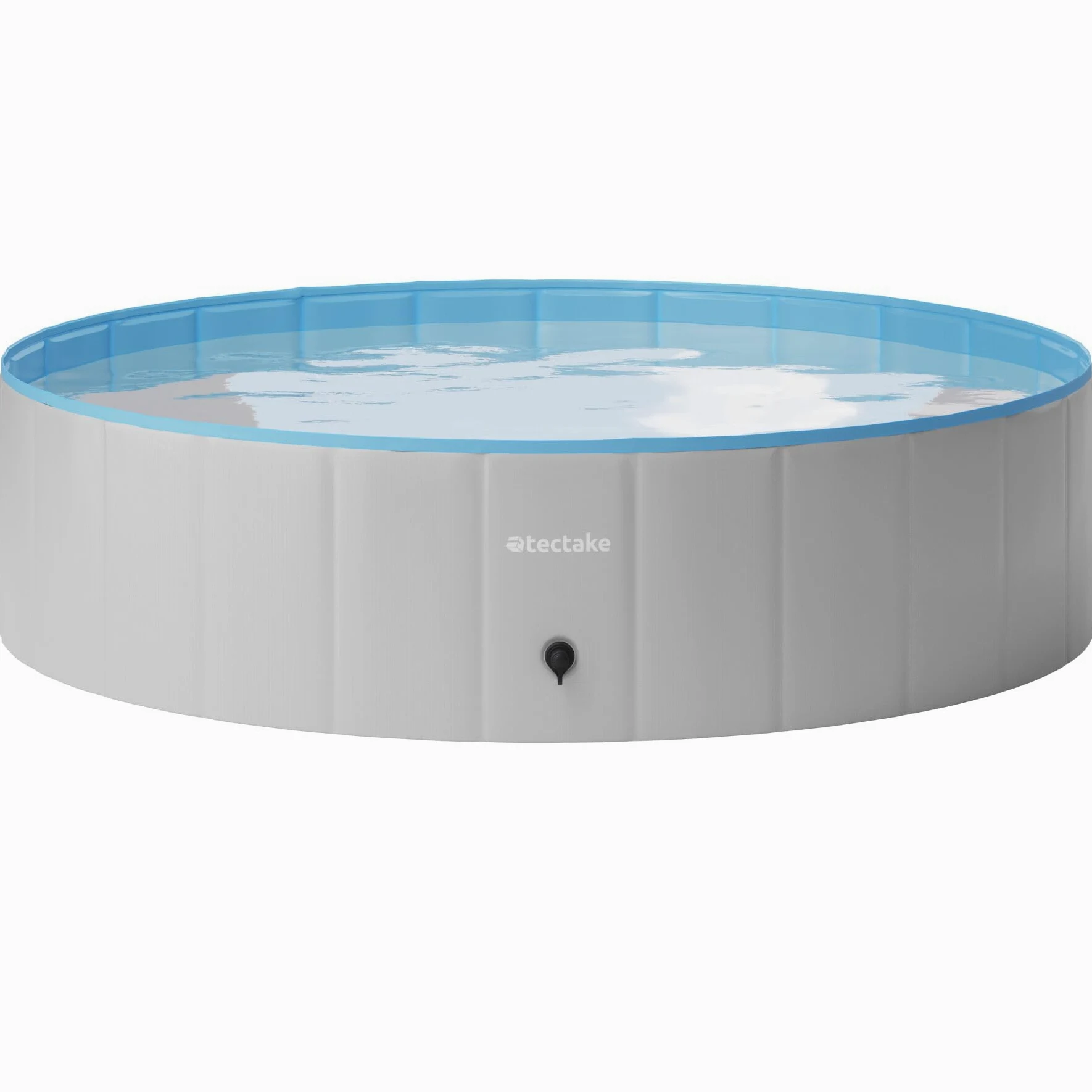 tectake® Piscina per Cani Pieghevole, Fondo Antiscivolo, Pareti Rinforzate, PVC Resistente agli Strappi, con Valvola di Scarico, Piscina Rotonda, Facile da Montare - 120 cm