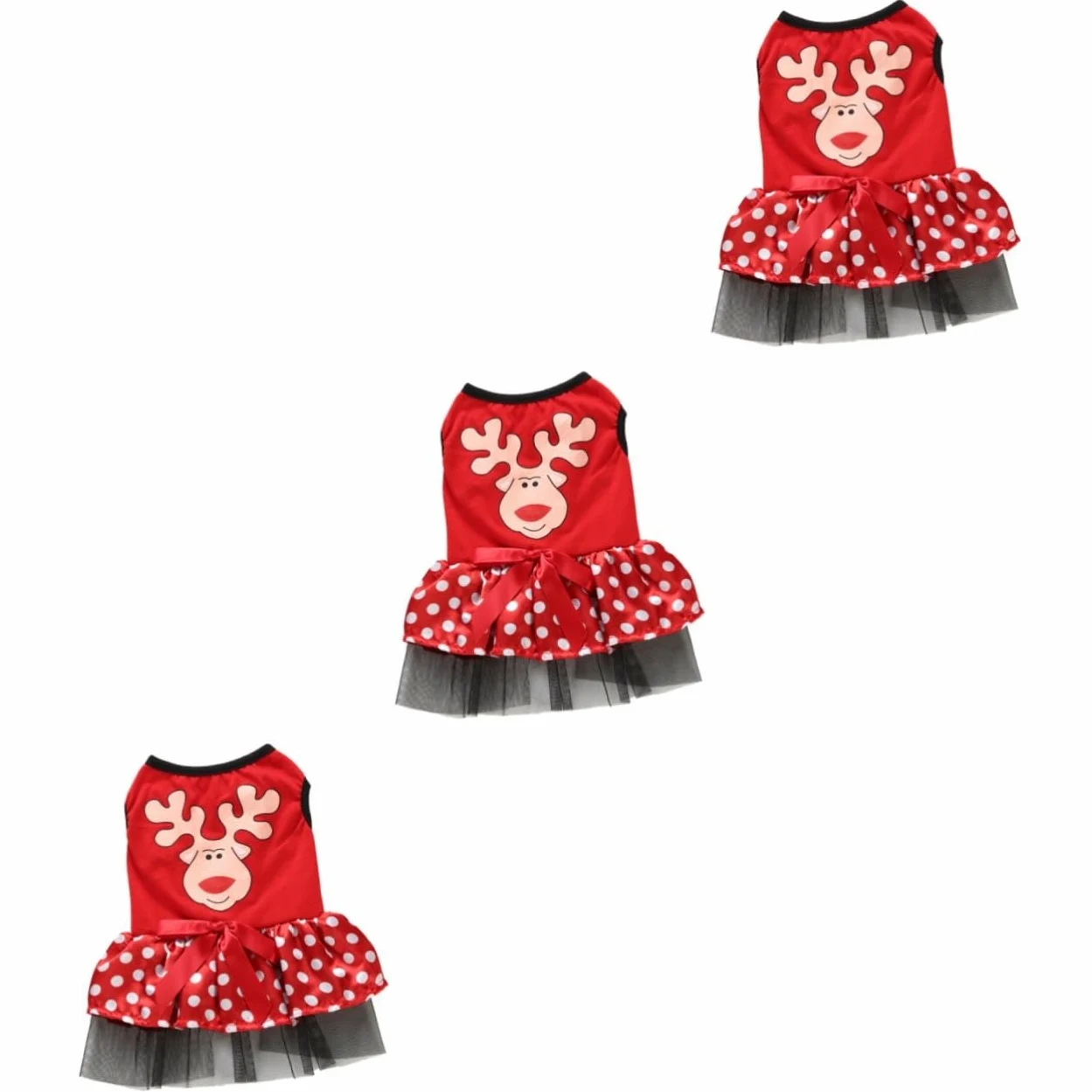 Didiseaon 3 Pz Vestito Natalizio Per Animali Domestici Felpa Con Cappuccio Cane Costume Da Gatto Felpe Per Cani Costume Da Cane Tuta Da Cucciolo Poliestere Impostare Natale