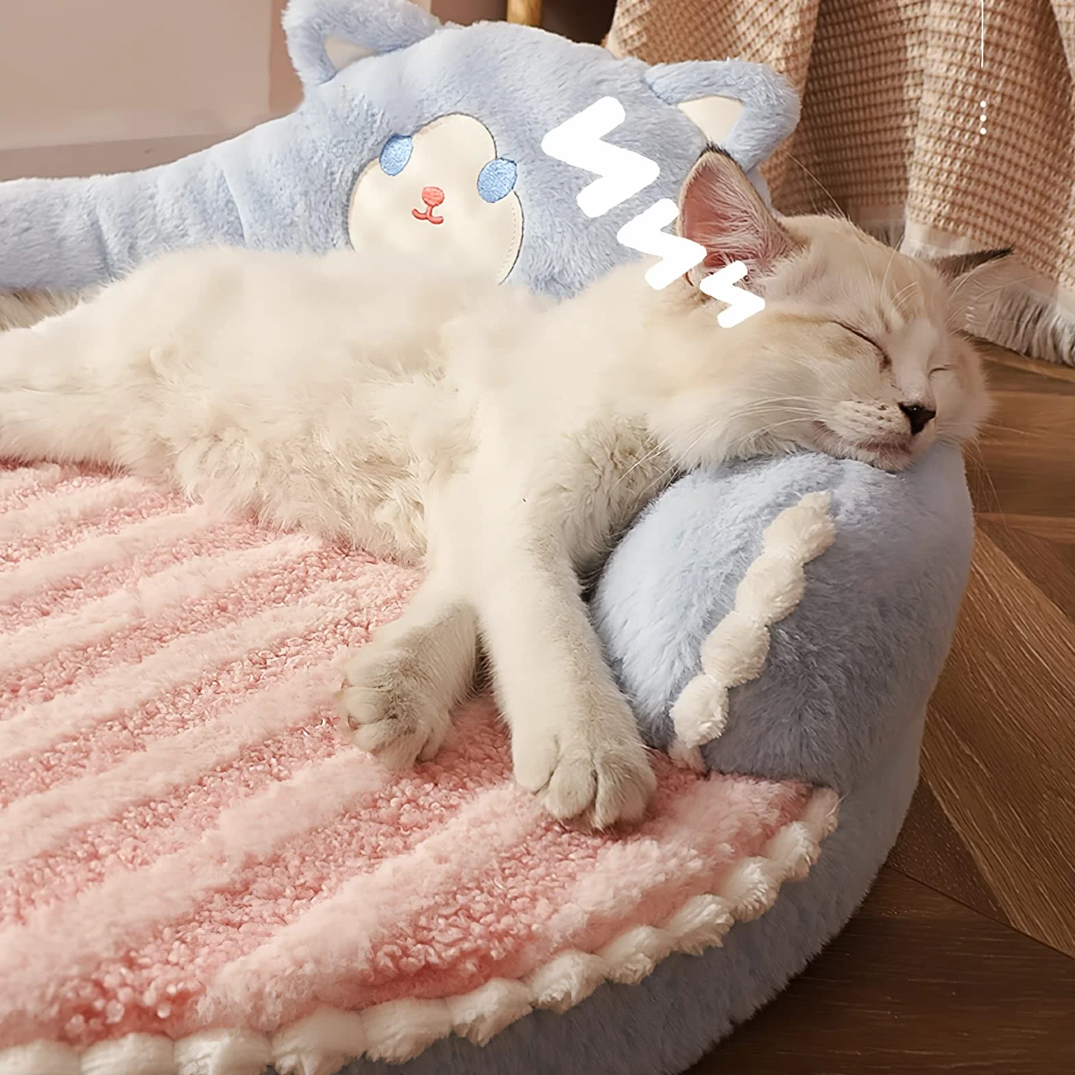 Galatée Letto Rotondo Per Gatti e Cuccioli, Per Animali Domestici Caldo e Confortevole, Cuccia Rimovibile e Lavabile, Divano Da Esterno e Da Interno(Marrone)
