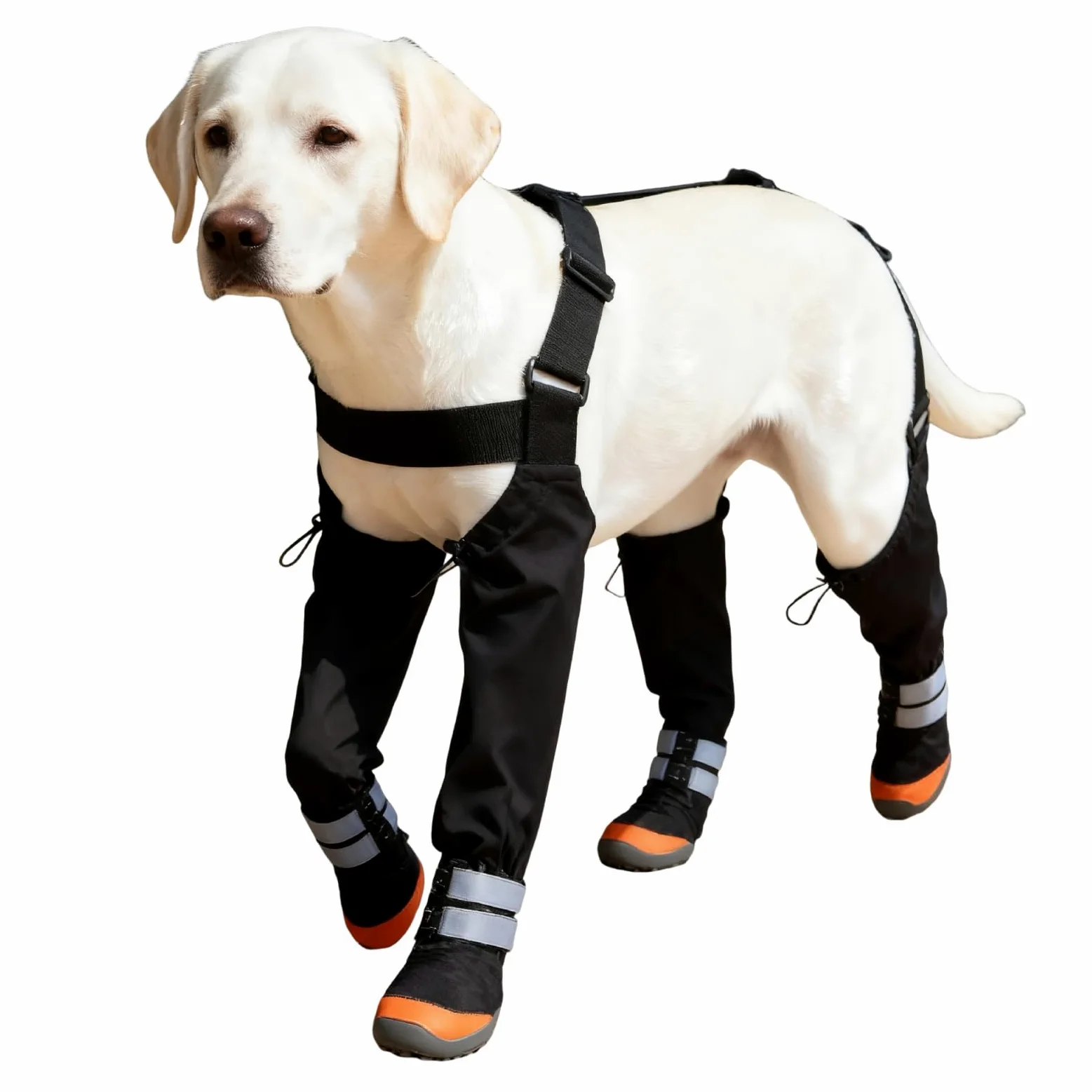 Stivaletti Regolabili per Cani Antiscivolo Impermeabile Protettore | Bretelle Regolabili per Cani con Striscia Riflettente per Cuccioli e Cani, Ideali per Passeggiate Invernali