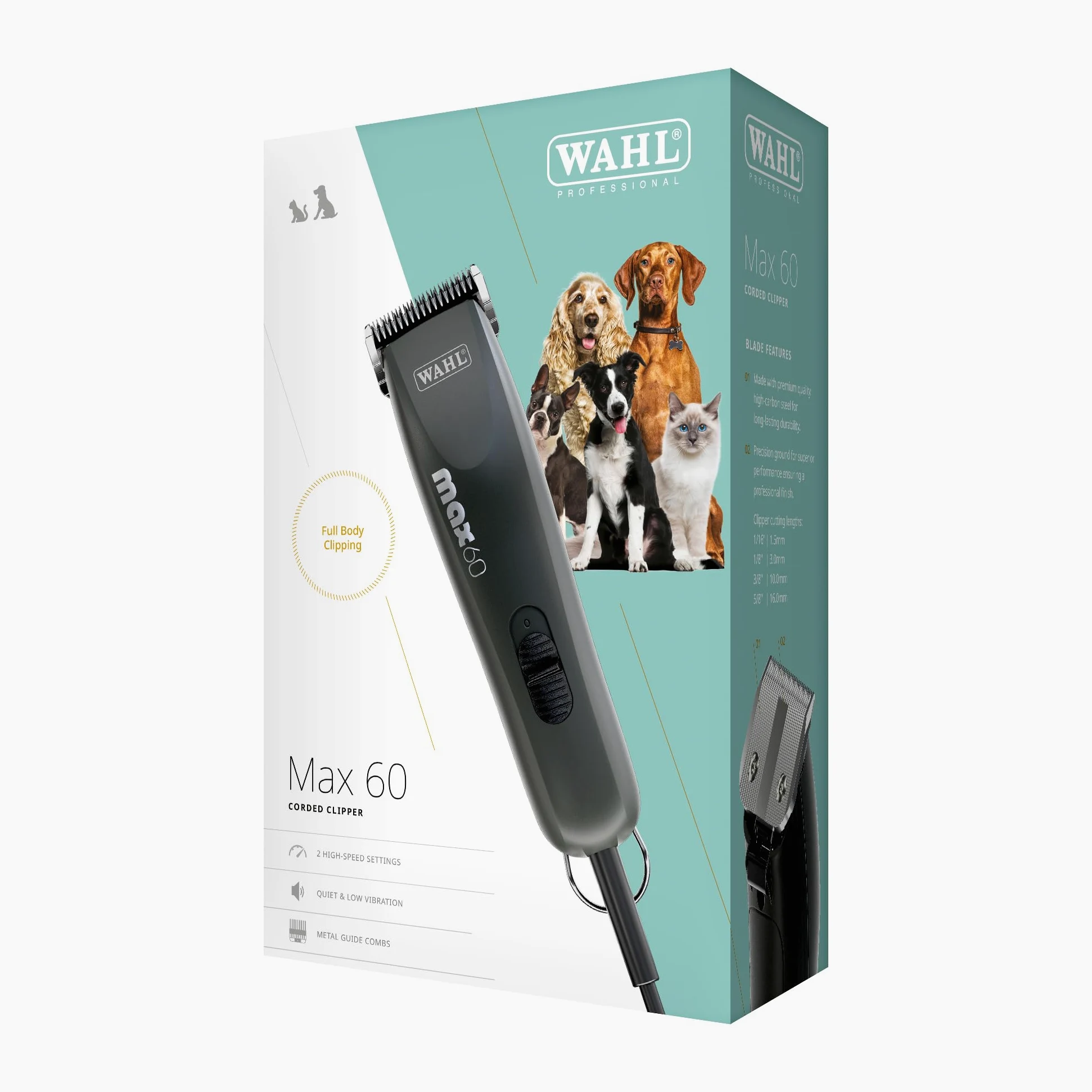 Max 60 - Attrezzo professionale per la toelettatura di cani e gatti, a basse vibrazioni, leggero