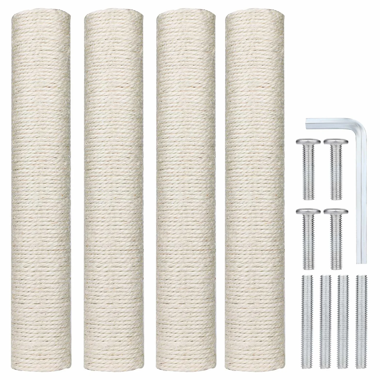 4 Pezzi Tiragraffi di Ricambio, Pezzi di Ricambio Tiragraffi per Gatti da 40 cm con Viti M8 Tiragraffi per Gatti Sisal per Gatti Torre per Albero per Gatti