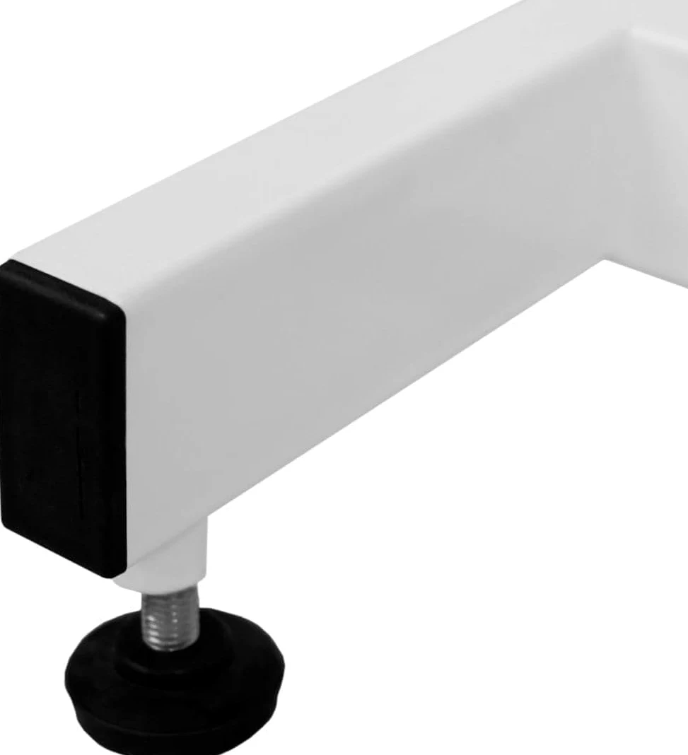 Tavolo Idraulico Toelettatura Cani - Altezza 55-101 cm, Capacità 180 kg, Bianco - Piano Grigio, Antiscivolo 106x61 cm, Acciaio Bianco, Piedini Livellanti, 3 Guinzagli