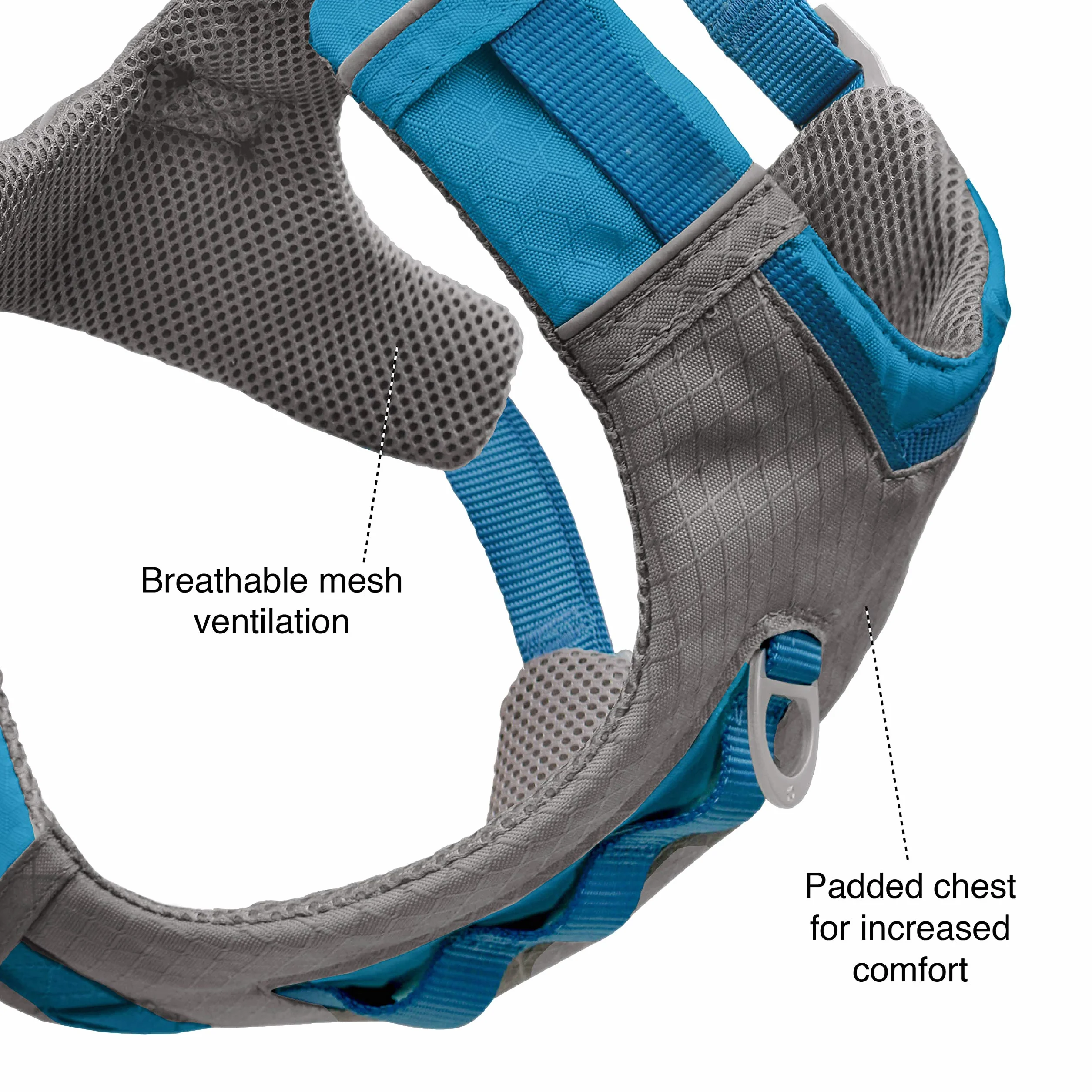 Kurgo Journey Air, Pettorina per cani, pettorina per cani, imbracatura da trekking per animali domestici, per corsa e passeggiate, riflettente, imbottita, include maniglia di controllo, clip frontale