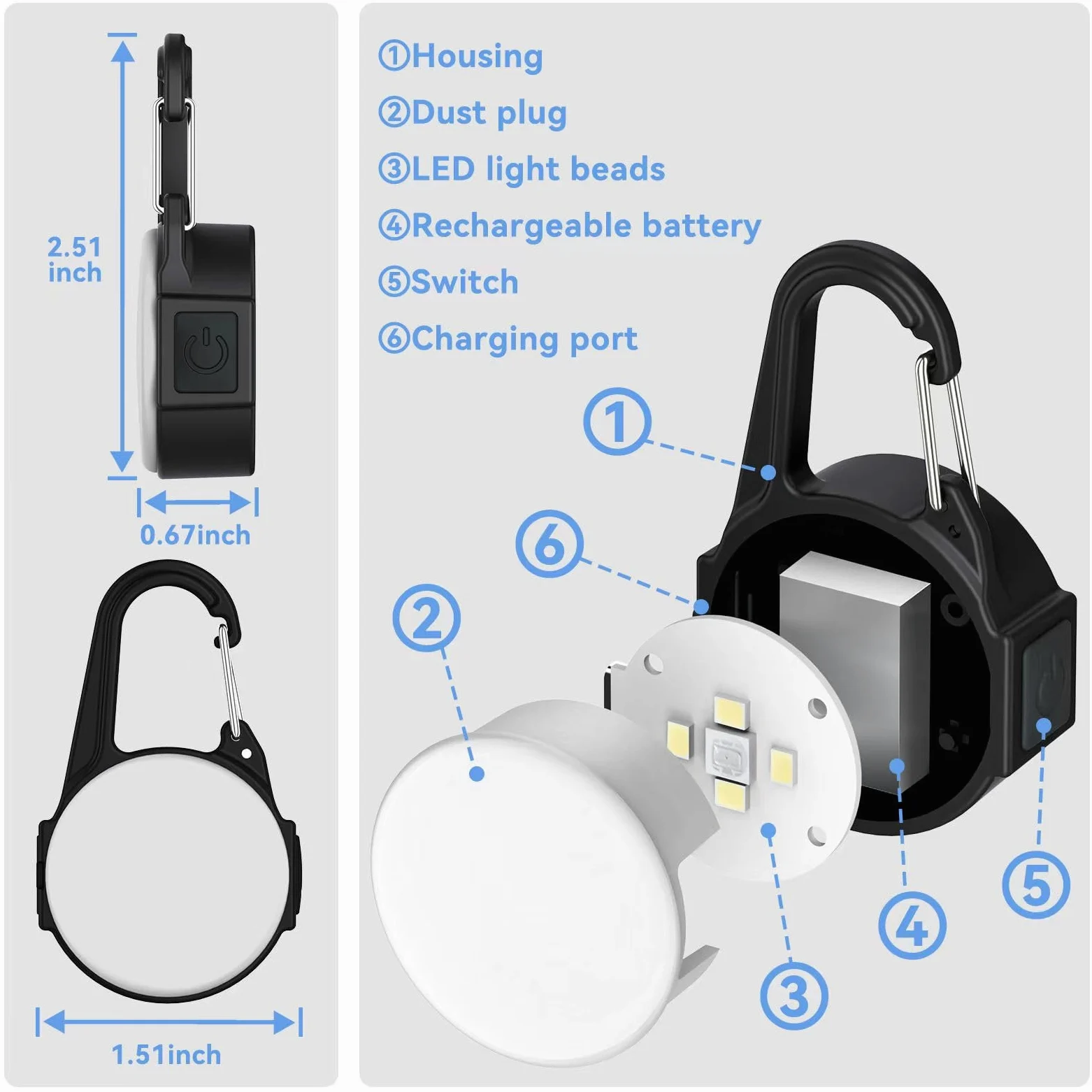 Luci per cani per passeggiate notturne, 4 modalità IP68 impermeabile per collare per cani per la notte, ad alta capacità, ricaricabile con 2 cavi USB C (confezione da 2)