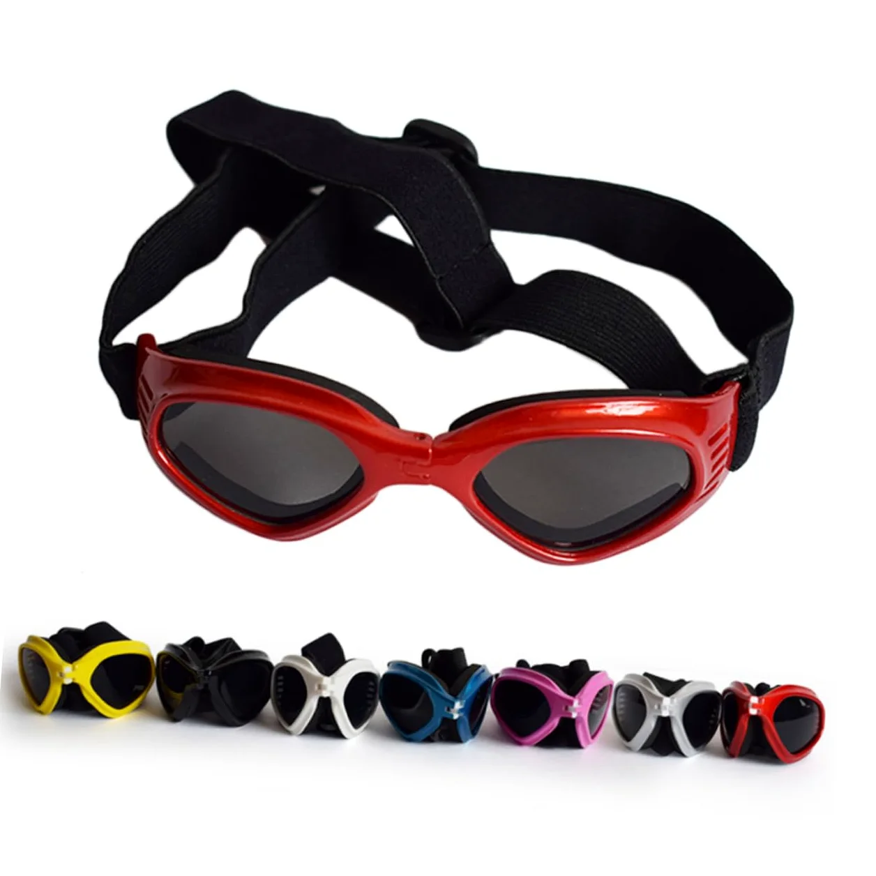 SUPVOX 3 Occhiali Da Sole Per Cani Eleganti Occhiali Per Cani Proteggono Gli Occhi Raggi Uv E Detriti Montatura Rossa