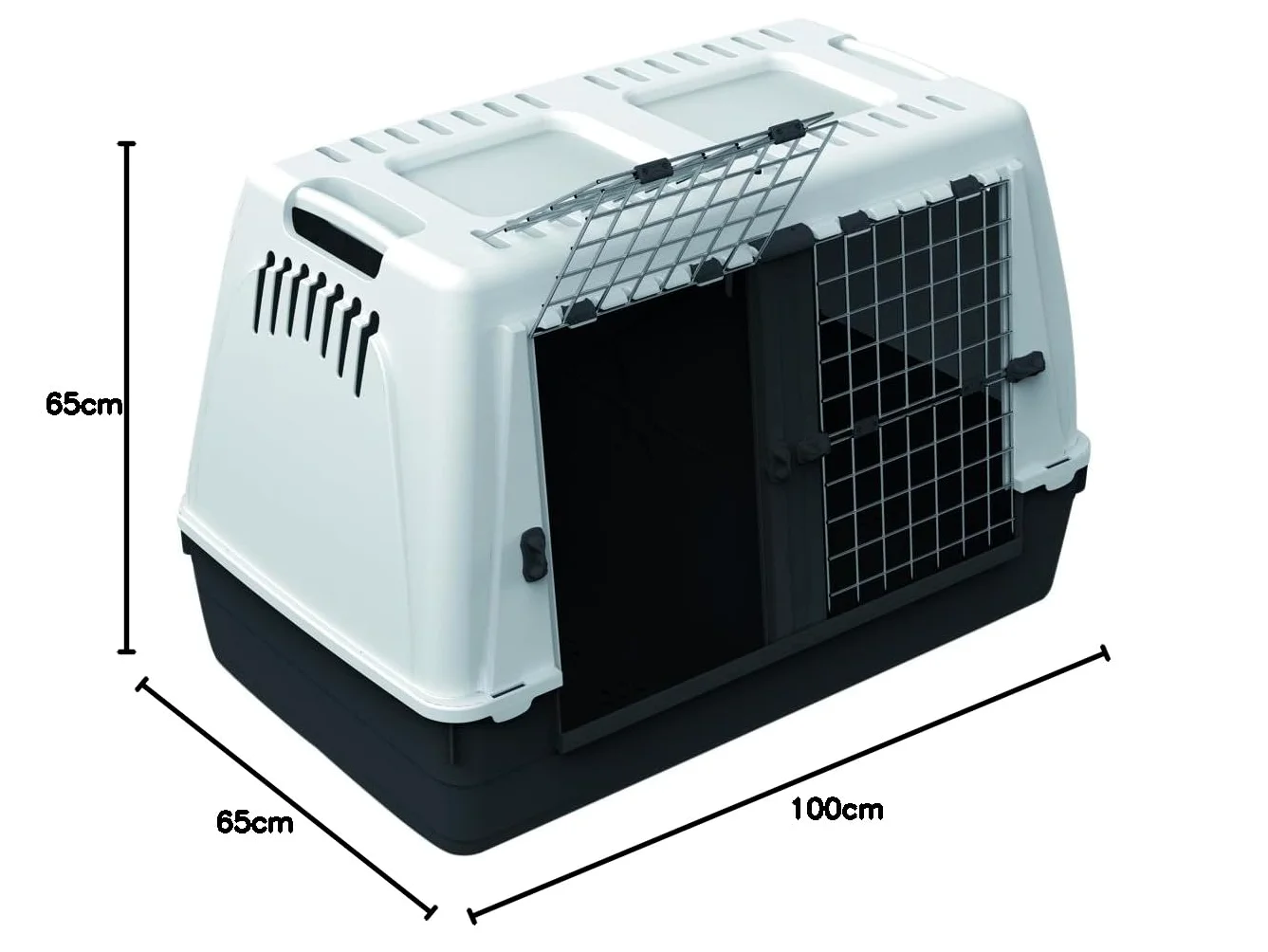 Croci Car Box 100x65x65 cm - Box Gabbia trasportino per Cani e Animali, con Doppia Porta, per Macchine e Bagagliaio Auto, Robusto con Chiusura di sicurezza99,15