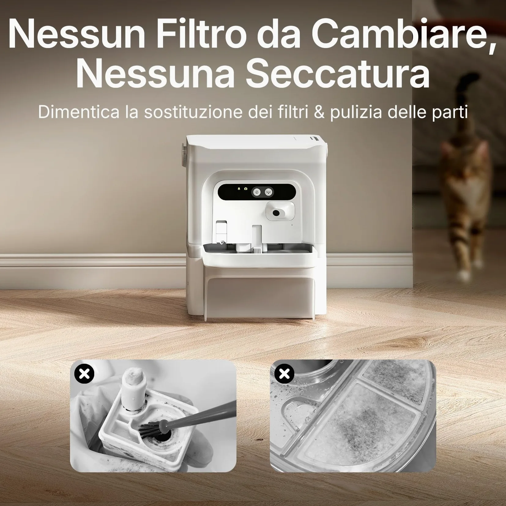 PETKIT EVERSWEET ULTRA Fontanella Intelligente per Gatti 5L, Riconoscimento AI, Controllo App, Ultra Silenziosa 26dB, Separazione Acqua Pulita/Sporca, Vassoio Acciaio Inox, Lavabile in Lavastoviglie