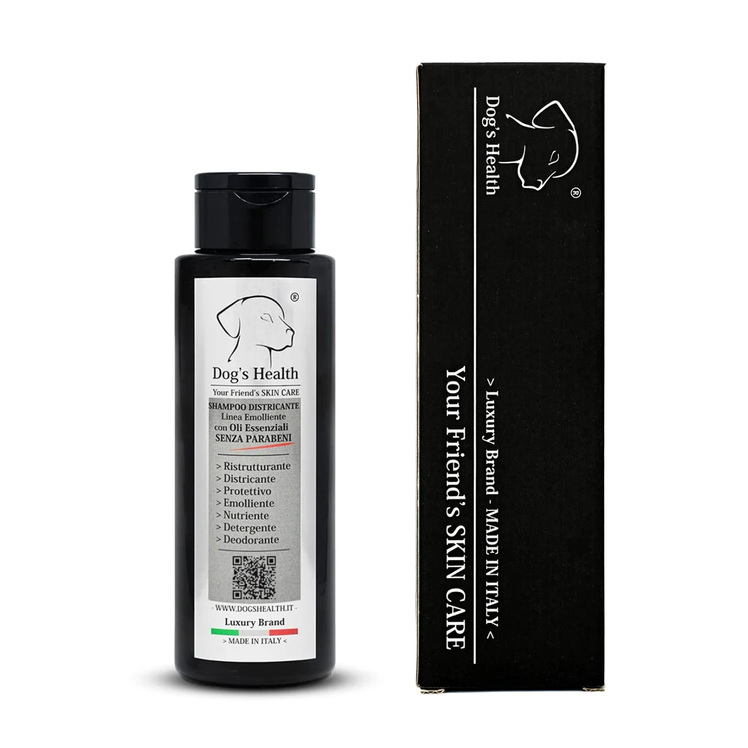 Dog's Health – shampoo per cani 500ml - shampoo Districare pelo cane - Sciogli Nodi pelo cane. shampoo per cani pelo lungo e pelo corto, Con olio di Argan, di Neem e Aloe Vera. senza OGM