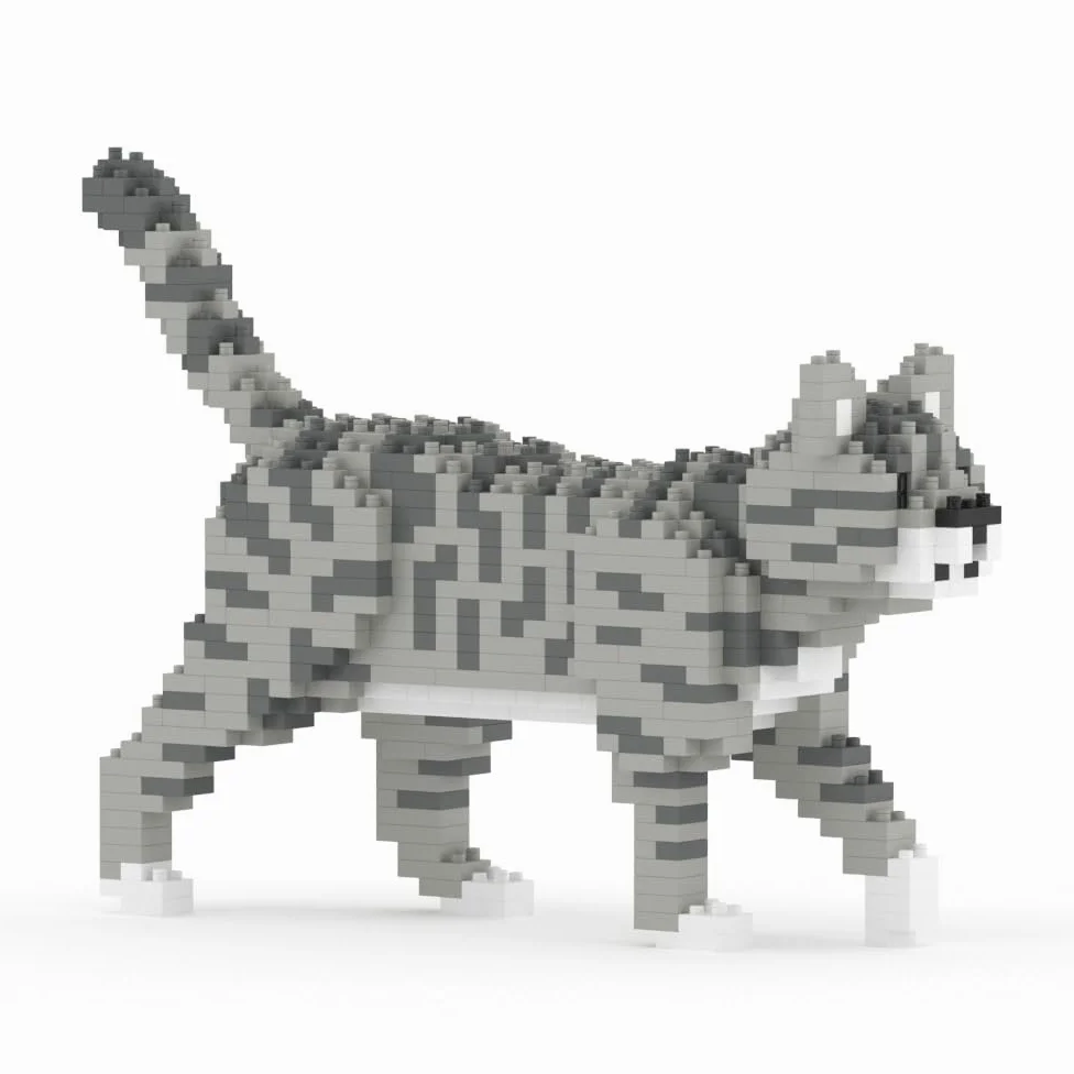 JEKCA Bricks Grey Tabby Cat Mini 01S ST19CM04