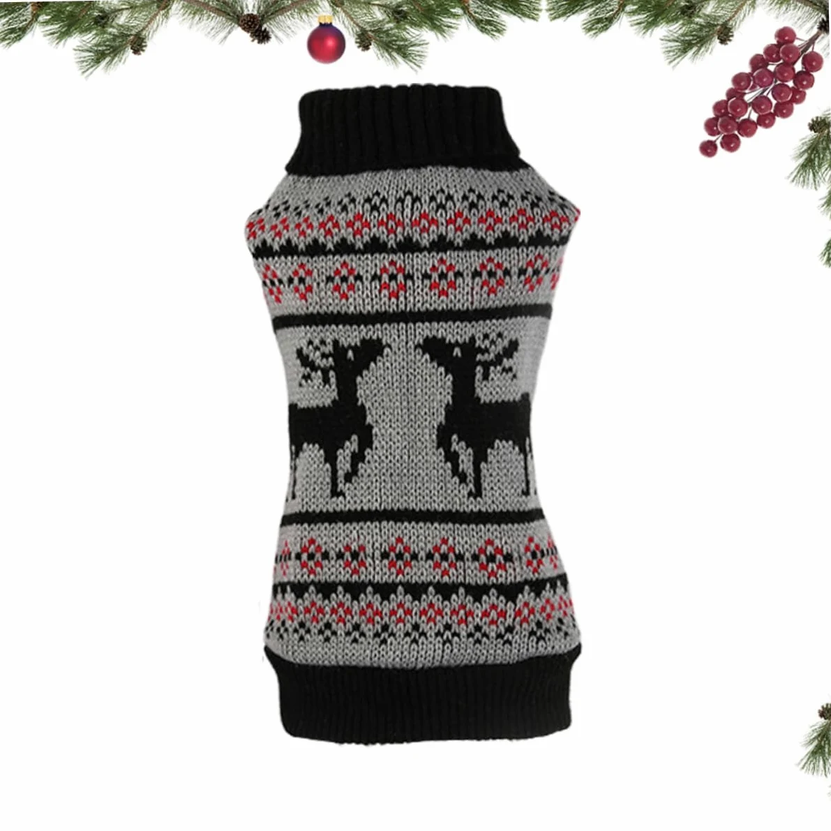 HMJGDHX 2 Pezzi Maglione per Animali Domestici Moda Cane Inverno Caldo Natale Cervo Modello XS Albero di Natale Vestiti per Animali Domestici