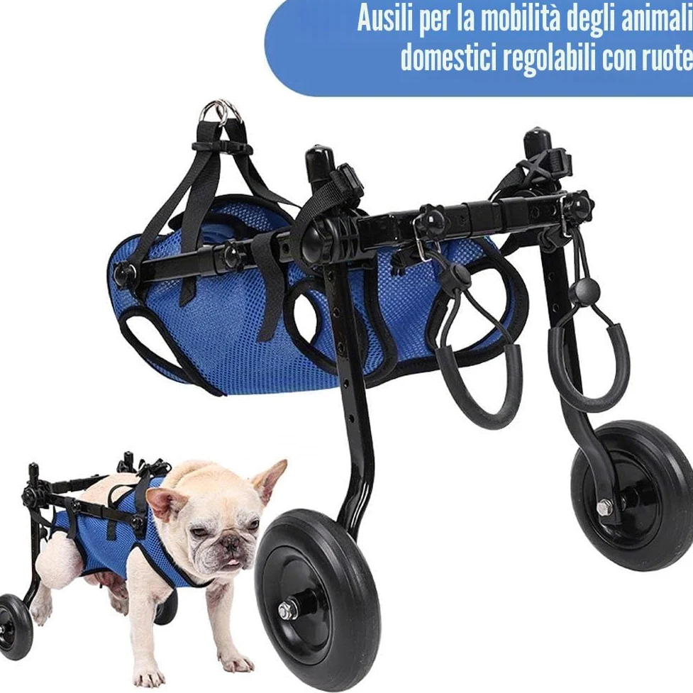 Ausili per la mobilità degli animali domestici regolabili con ruote Carrello di assistenza per la riabilitazione dei cani Veicolo di assistenza per la mobilità degli animali domestici per cani di
