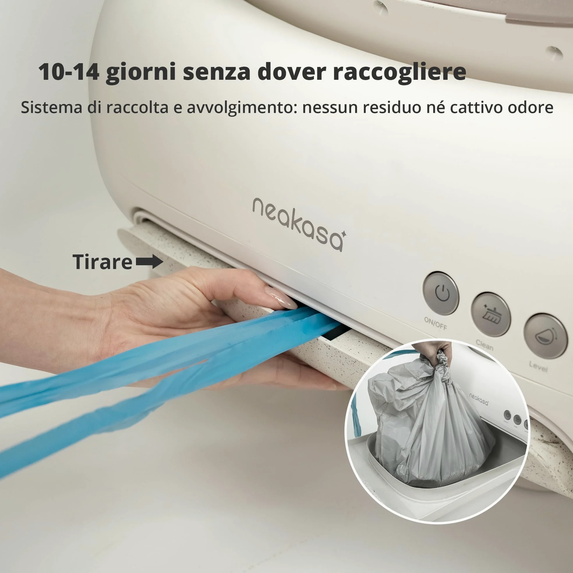 Neakasa M1 Lite Lettiera automatica per gatti aperta, autolavante con grande capacità e controllo App, design antiodore per più gatti, ideale per viaggi