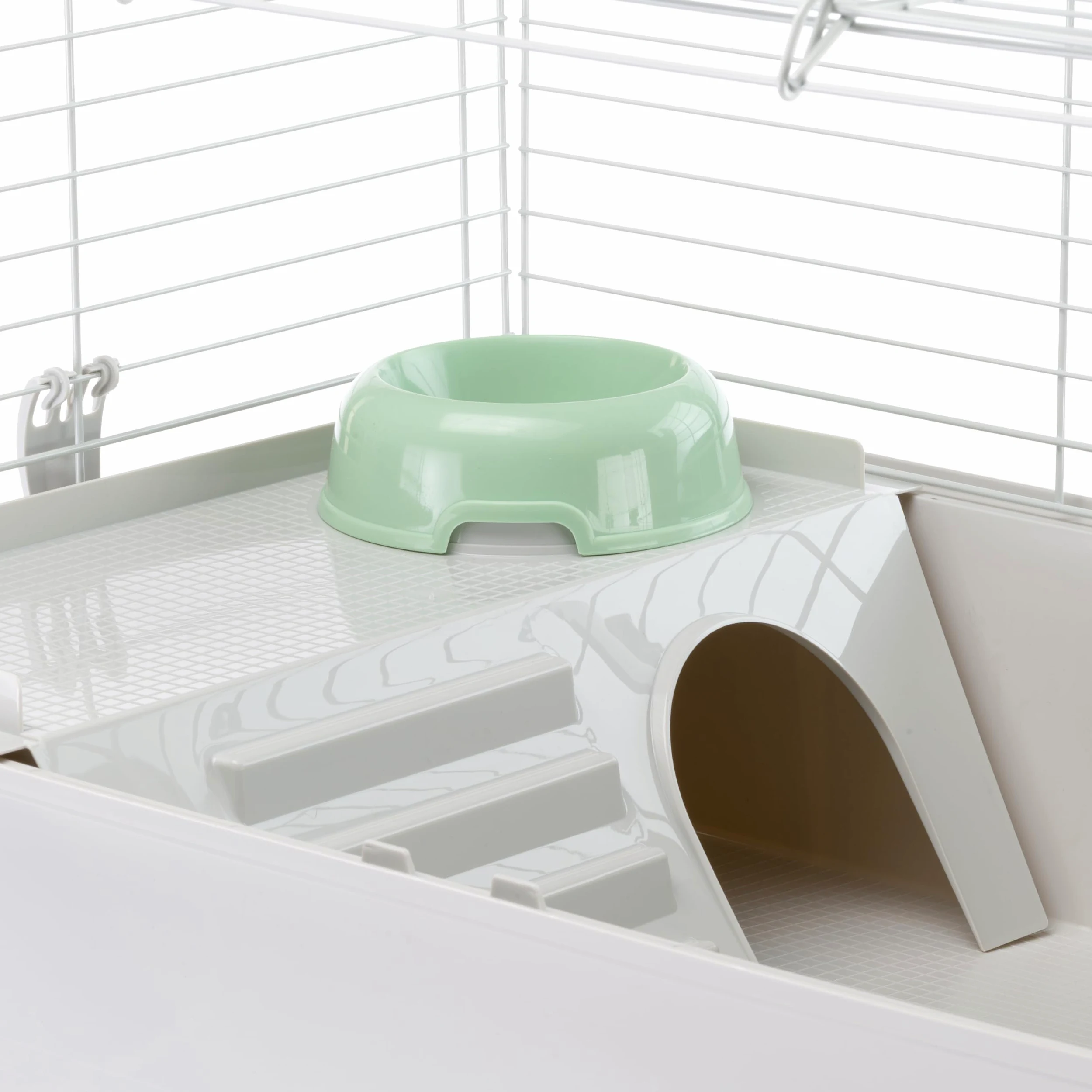 FERPLAST Gabbia Roditori CAVIE 80 per Cavie, Porcellini d'India, in Metallo, Accessori inclusi: Mangiatoia, Beverino, Ciotola, Casetta. 77x48xh42cm