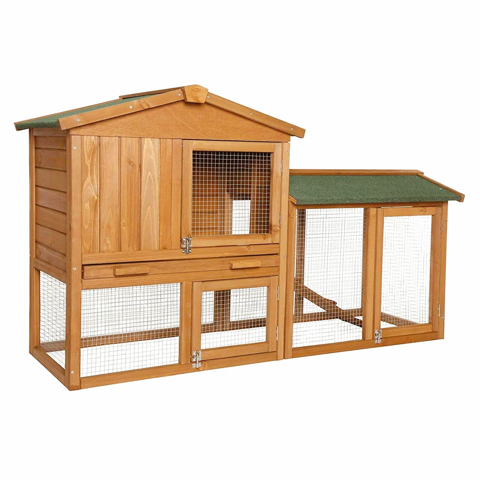 lionto Gabbia Coniglio Legno Casetta Animali da Compagnia Gabbia Esterno 147x52x85 cm