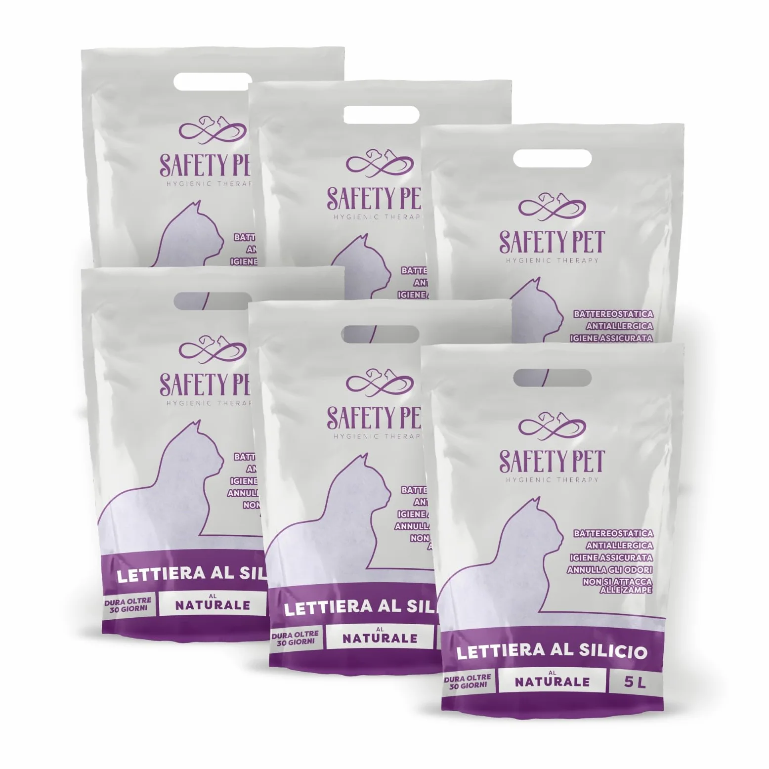 LETTIERA per Gatti SILICIO Super Assorbente Offerta Maxi Formato 30LT Naturale