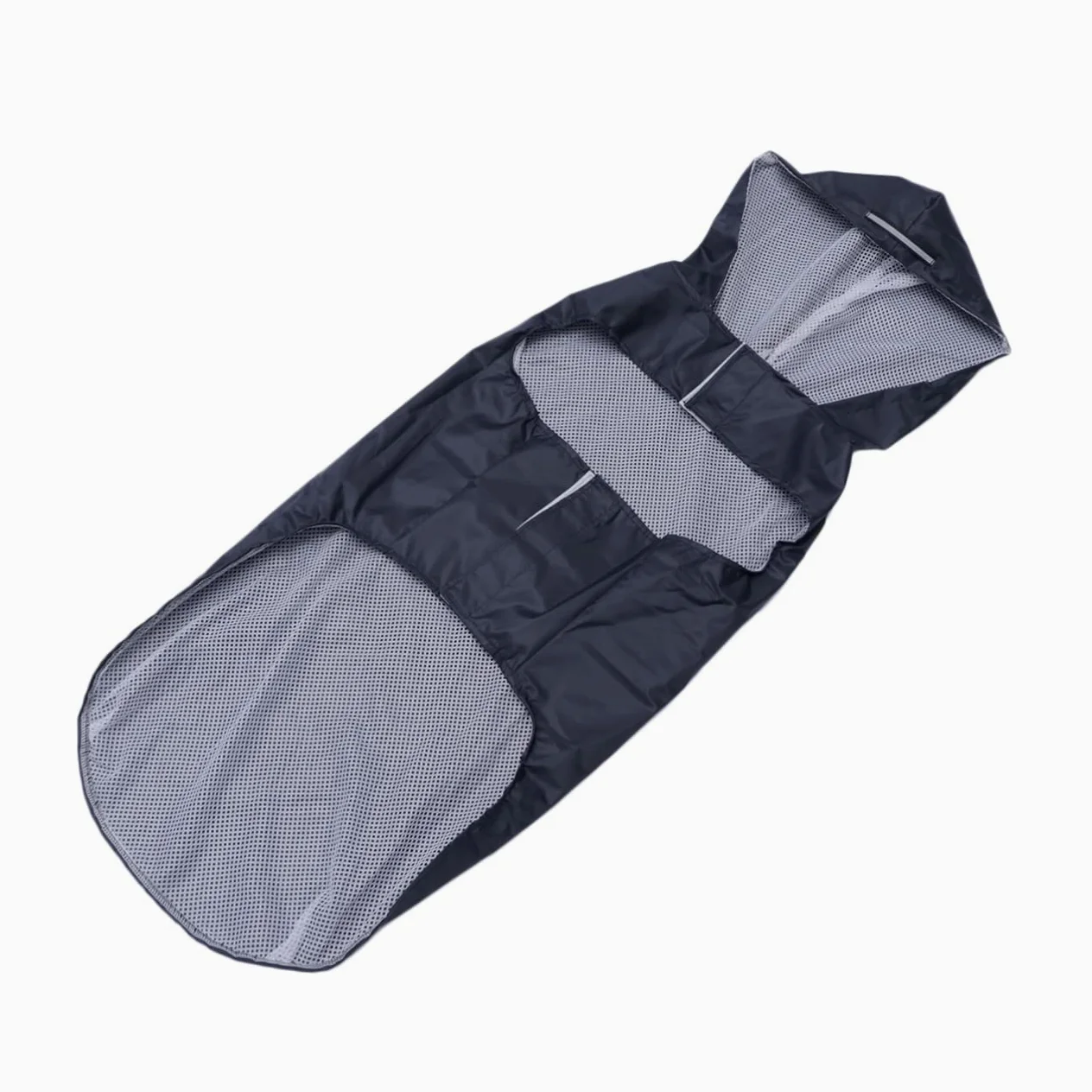 Sosoport 2pezzi Cappotto Riflettente Per Cani Di Grandi Mantellina Antipioggia Con Cappuccio e Design Nero