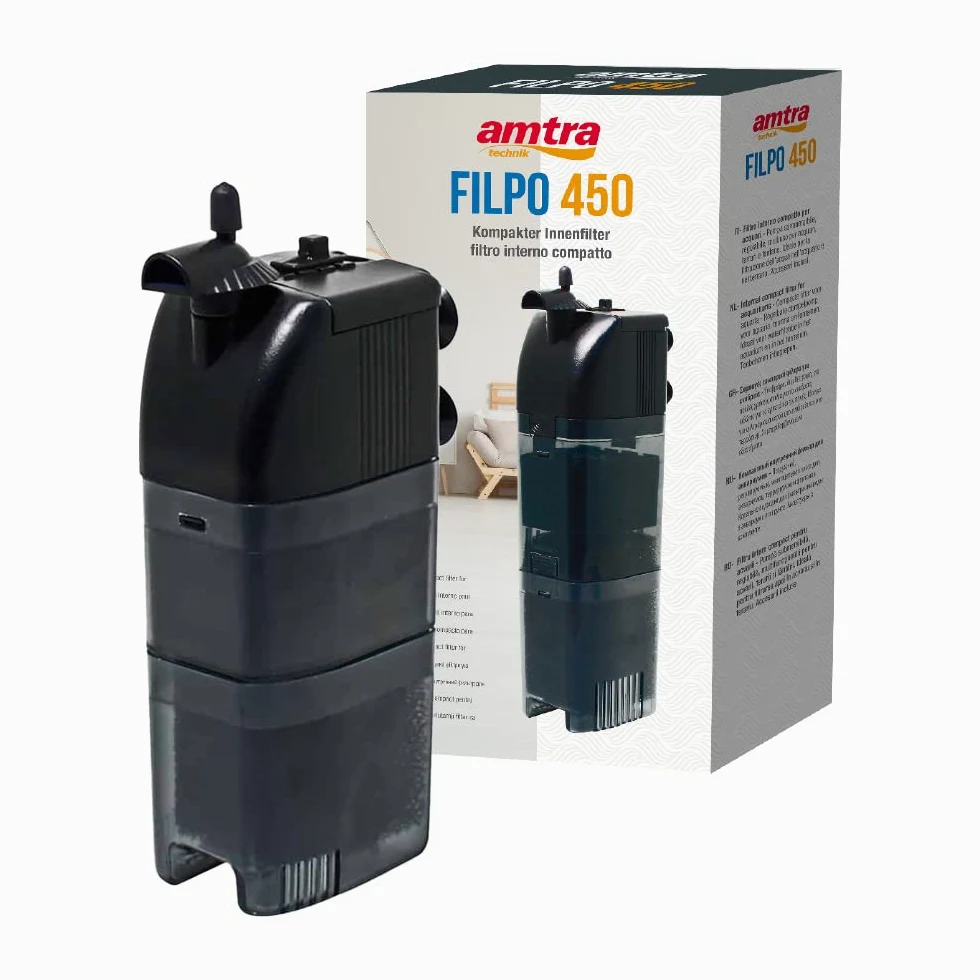 Amtra Acquario System Tank V2 - Acquario completo in vetro 85 Litri, Luce Led 11 Watt e Pompa Filtro inclusi, acqua dolce o salata, Nero, 80x32x48 CM