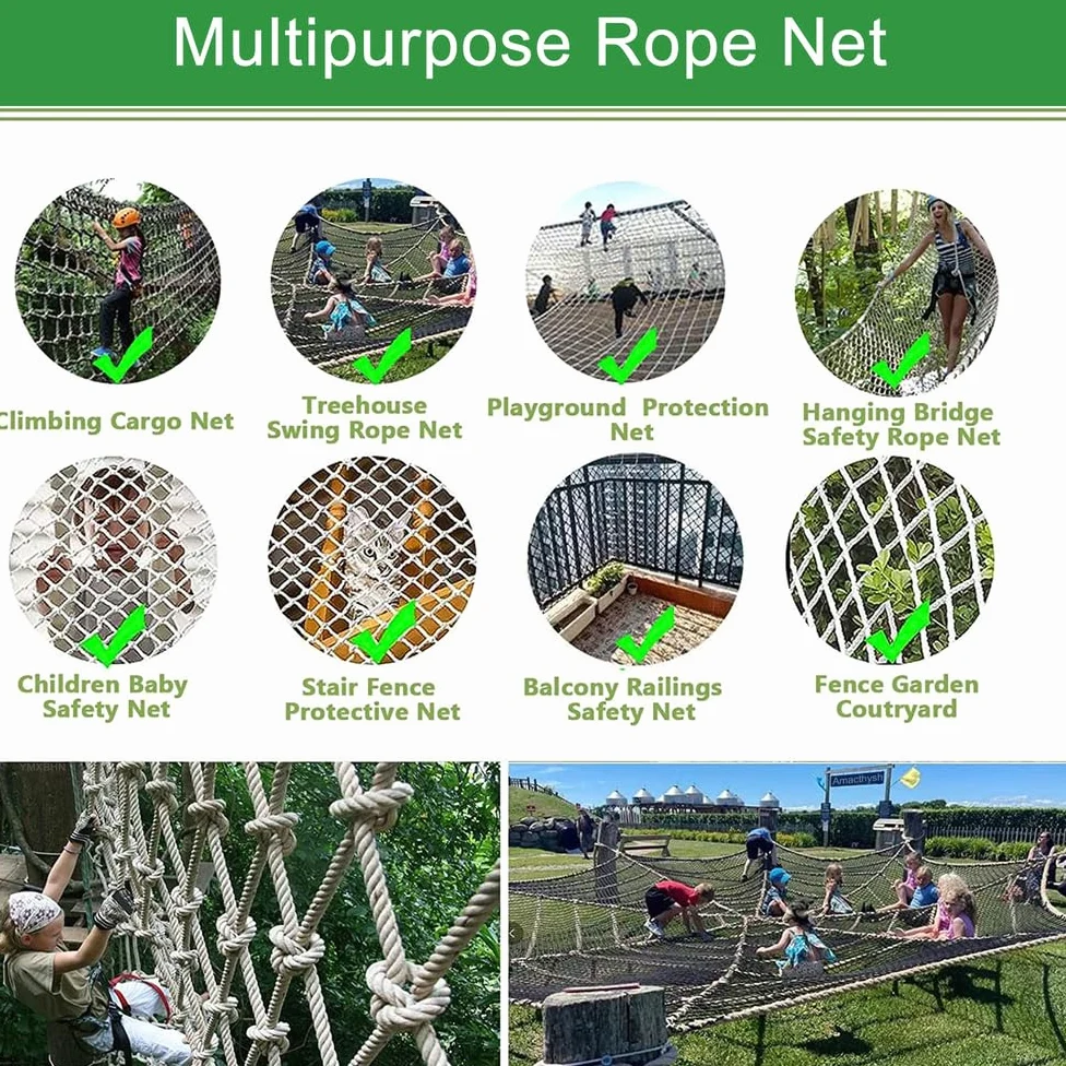 Rete di sicurezza da arrampicata per balcone, camion e casa sull'albero, 2 x 2 m, rete da arrampicata all'aperto, soluzione di sicurezza versatile per bambini e animali domestici