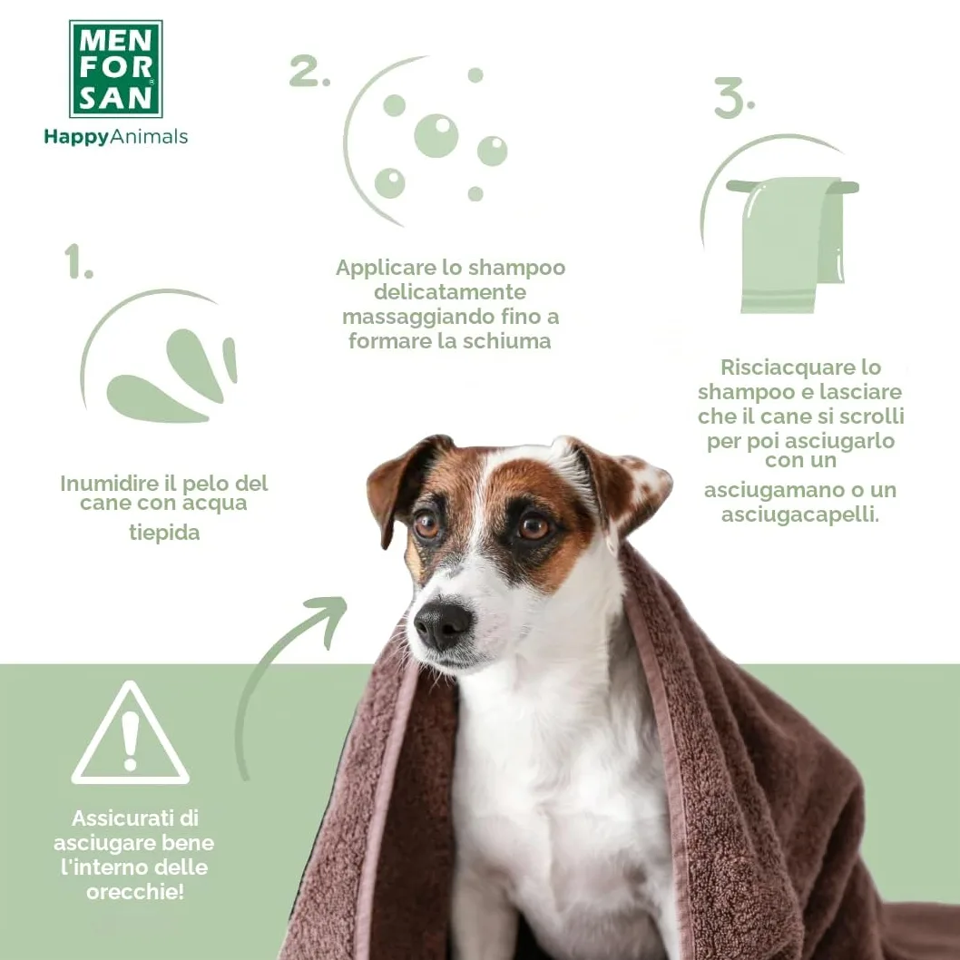 MENFORSAN Shampoo Idratante per Cani | Idrata in Profondità | Dona Lucentezza | Rivitalizza e Ripara | Elimina Cattivi Odori | Mela | 5L