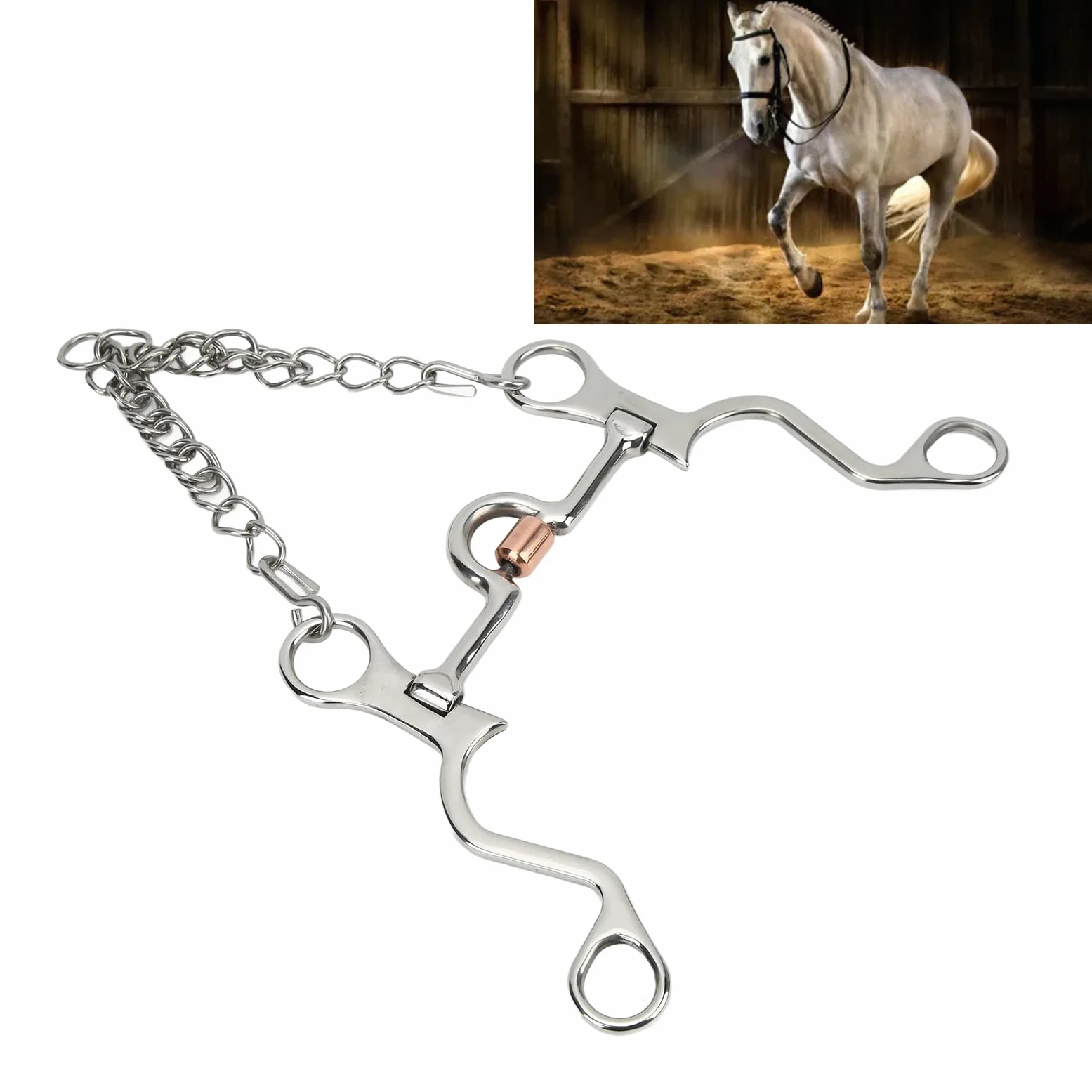 Morso per Cavallo Pelham, Morso Pelham dal Design Raffinato in Rame per Prestazioni Equestri per l'equitazione