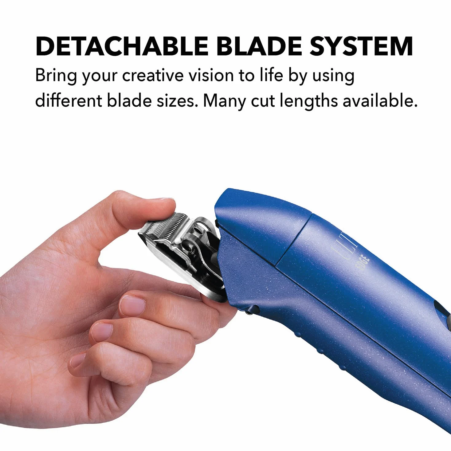 Andis 23320 Ultra Edge - Rasoio a lama staccabile, motore rotante super a 2 velocità con rumore minimo, 3400-4400 colpi al minuto, include cavo resistente da 35,5 cm, per cani, blu