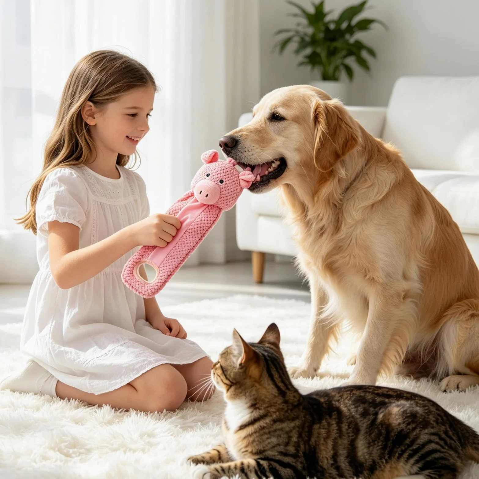 Giocattoli Dentizione Cuccioli Interattivi che li tengono impegnati | Giocattoli di masticazione robusti in peluche imbottito per cuccioli Per Casa Viaggio Auto Tiro Alla Fune Noia Addestramento