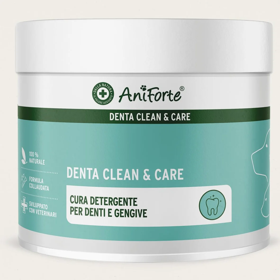 AniForte Denta Clean & Care Tartar EX polvere 300g per l'igiene orale di cani e gatti, cura dentale naturale, per prevenire alito cattivo, placca e tartaro, sostituto del dentifricio