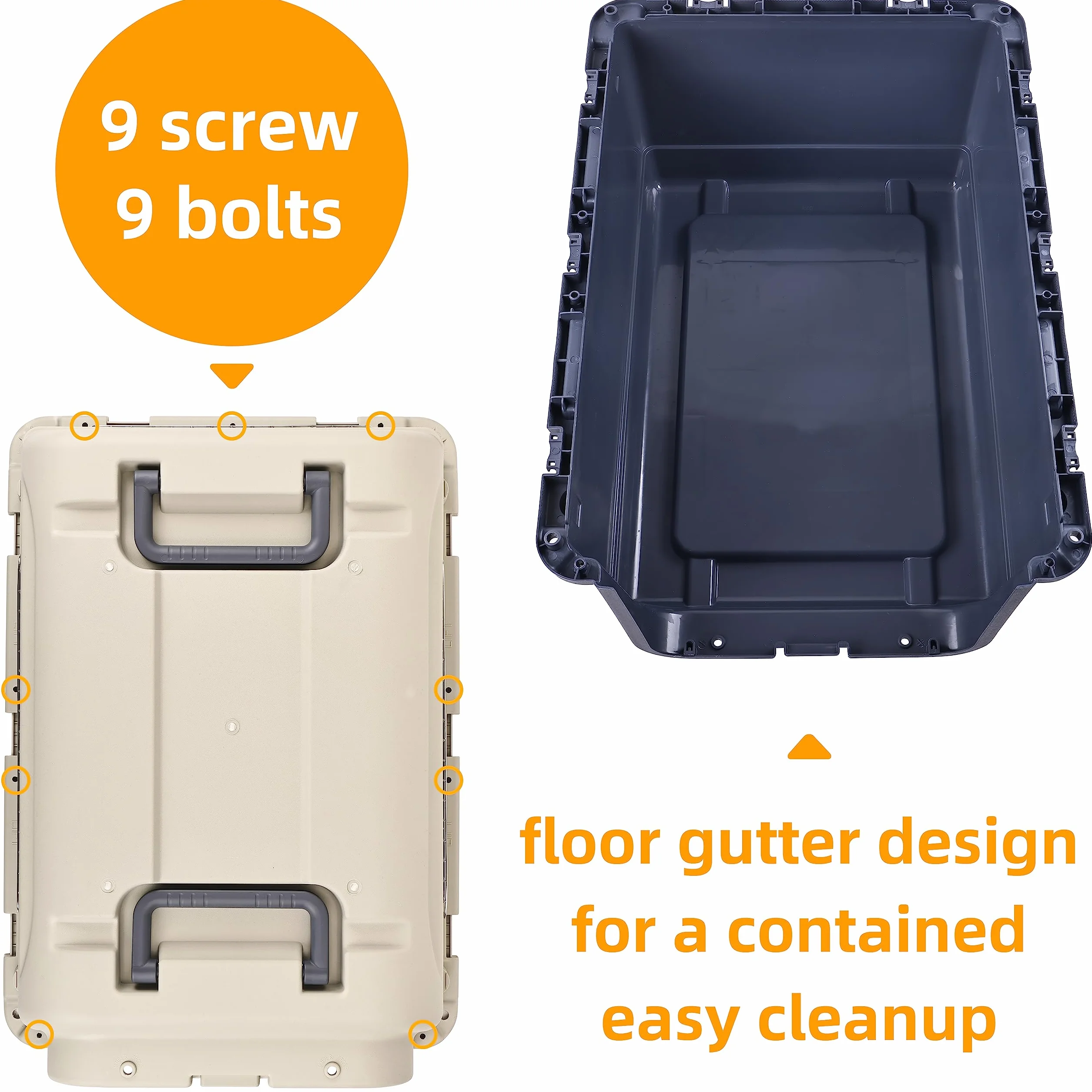 Elevon Trasportino in plastica per animali domestici, approvato dalle compagnie aeree, gabbia per cani da viaggio, grande (78 x 54,1 x 57,9 cm (lunghezza x larghezza x altezza)