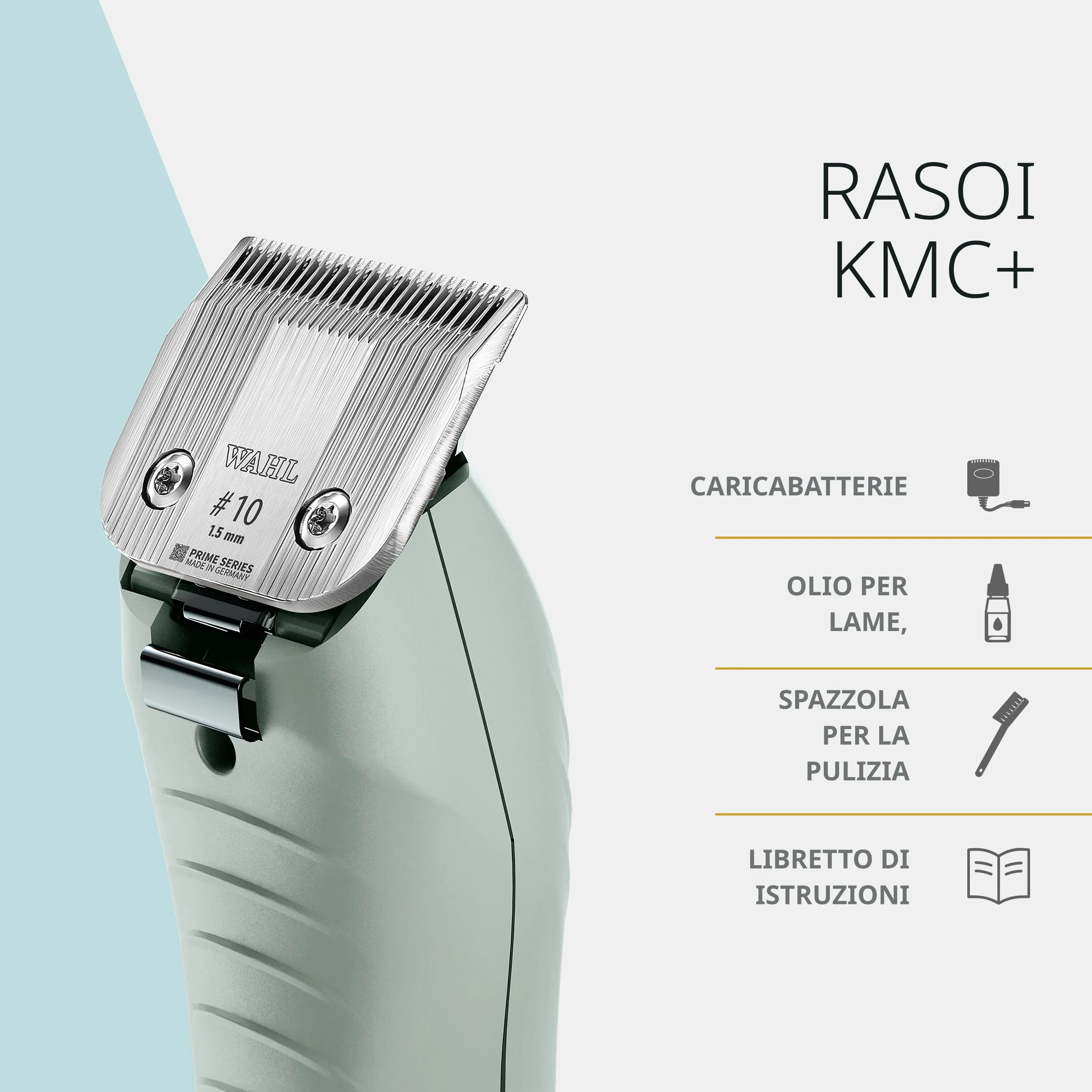 Wahl KMC+ Tosatrice per Animali – Motore Brushless Silenzioso, Impugnatura Testurizzata per Maggiore Comfort, Due Velocità, Utilizzo con Filo o Senza Filo, Autonomia Fino a 120 Minuti