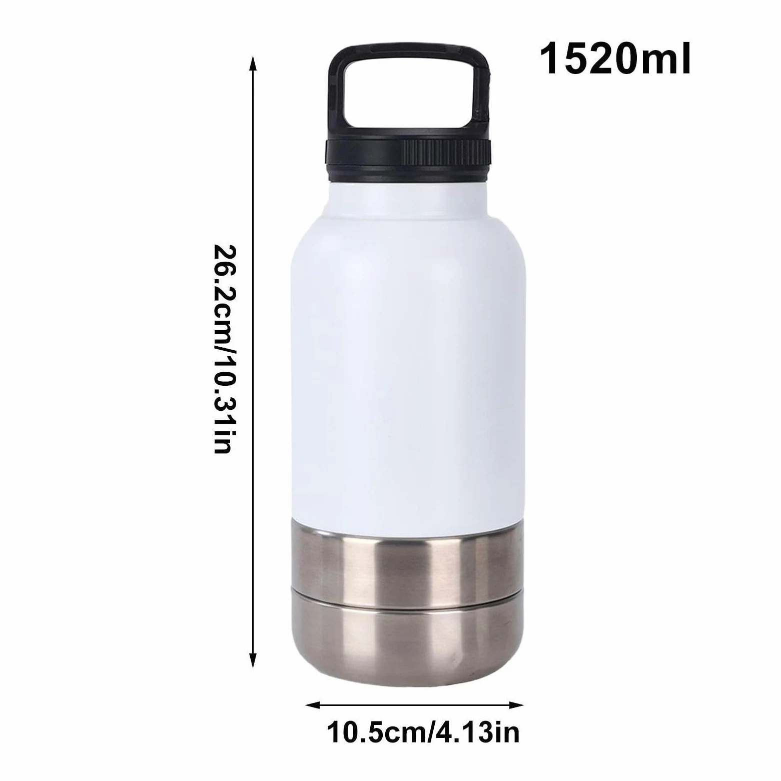 Borraccia Da Viaggio Cani Dispenser D'Acqua Portatile Da 1,52 L Per Cani | Borraccia In Acciaio Inossidabile Da Cuccioli Per Escursioni Campeggio Picnic All'Aperto Passeggiate Dormitorio Appartame