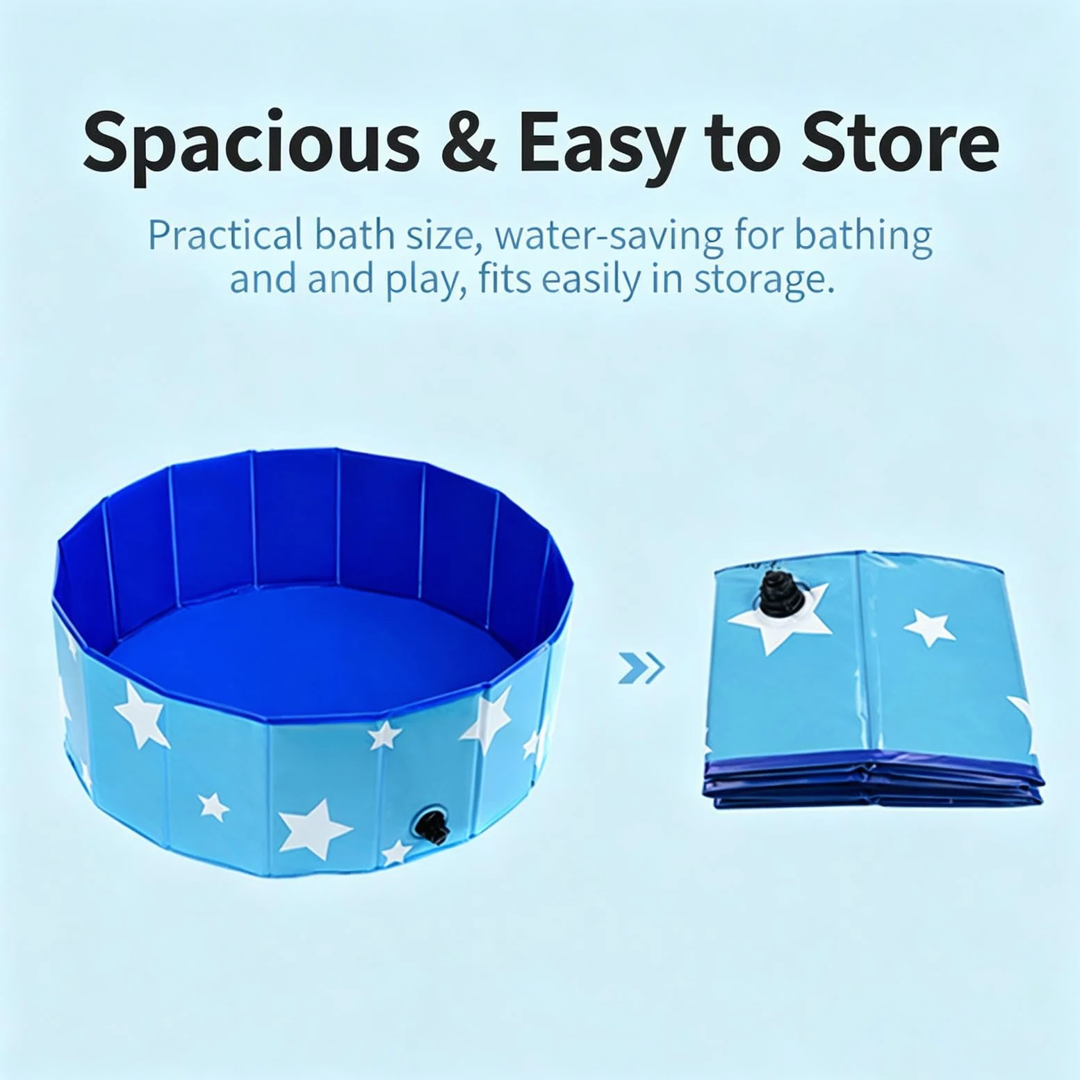 Piscina per Cani 120 x 30cm Vasca per Cani Pieghevole Senza gonfiare in PVC Vasca Rigida e Rotonda con Scarico Antiscivolo Vasca Portatile Interattiva per Cani Gatti Cuccioli Animali