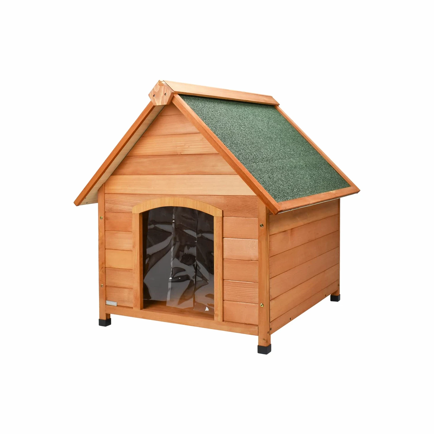 CUCCIA PER CANE CANI IN LEGNO IMPERMEABILE TETTO SPIOVENTE PER ESTERNO GIARDINO MISURA SMALL 80x83x86h cm CON TENDA