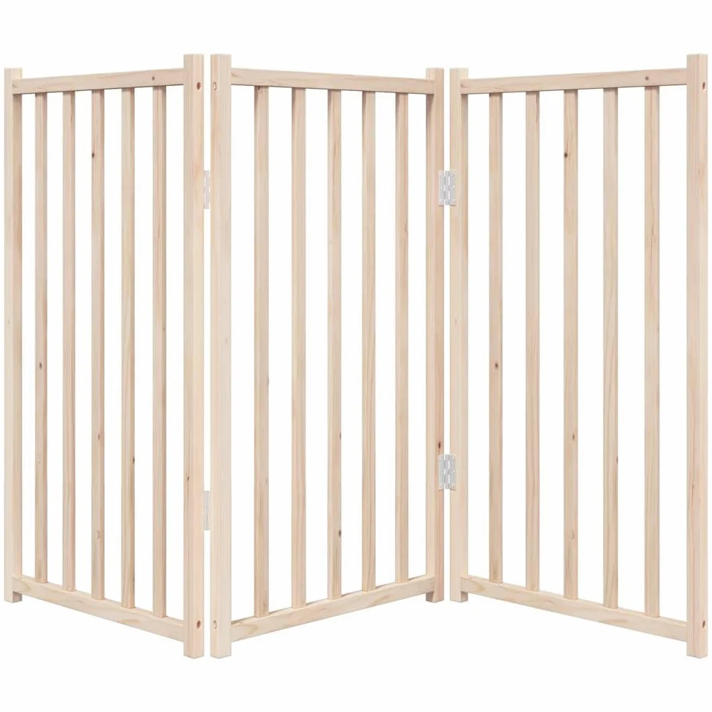 vidaXL Cancelletto per cani pieghevole a 3 pannelli 150 cm in legno massello di abete