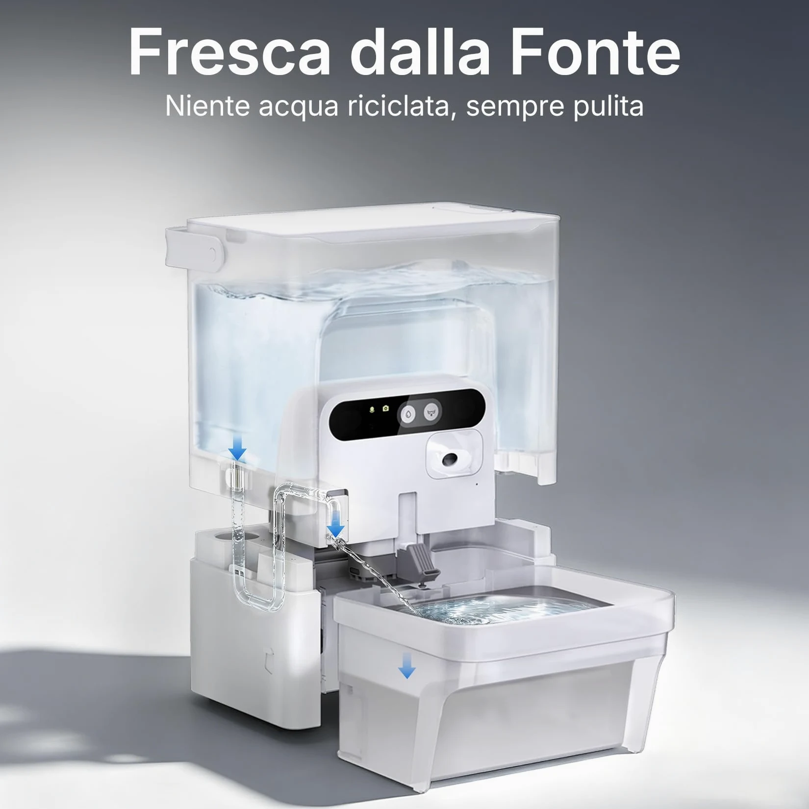 PETKIT EVERSWEET ULTRA Fontanella Intelligente per Gatti 5L, Riconoscimento AI, Controllo App, Ultra Silenziosa 26dB, Separazione Acqua Pulita/Sporca, Vassoio Acciaio Inox, Lavabile in Lavastoviglie