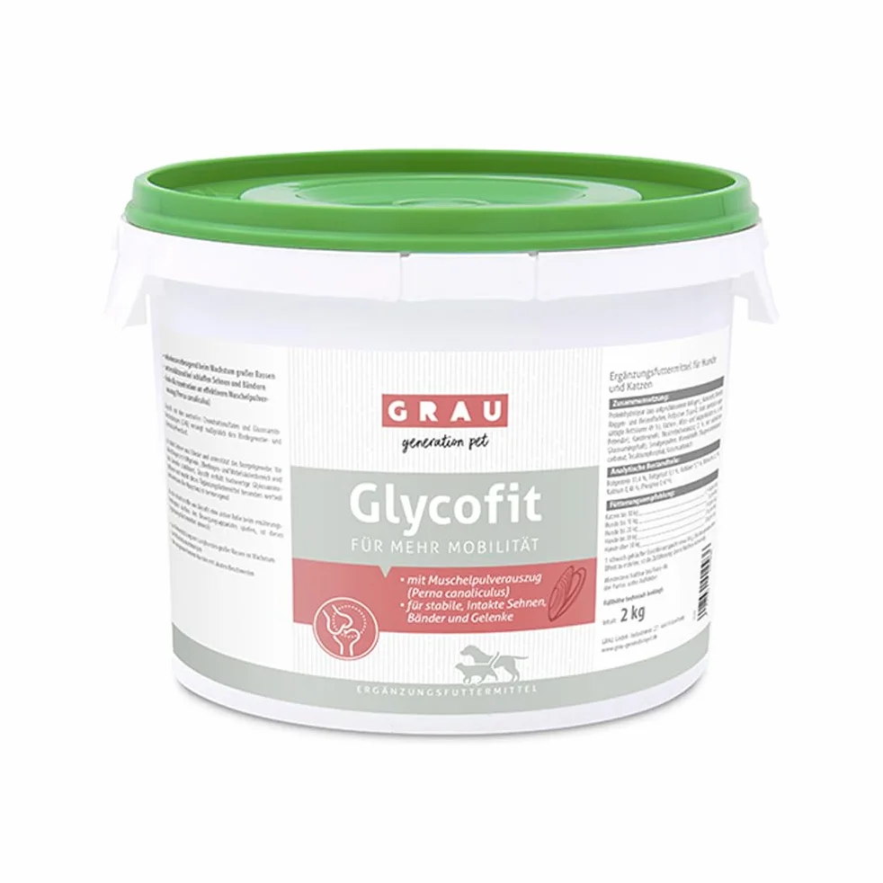 GRAU - l'originale - Glycofit, per un sistema muscolo-scheletrico stabile e una maggiore mobilità, confezione da 1 (1 x 2 kg), alimento complementare per cani