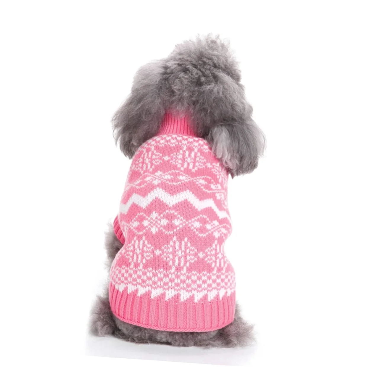 BESPORTBLE 3pezzi Maglione Natalizio per Cani Pullover Maglia Calda con Collo per Animali Domestici Costume per Feste Inverno Rosa XXL