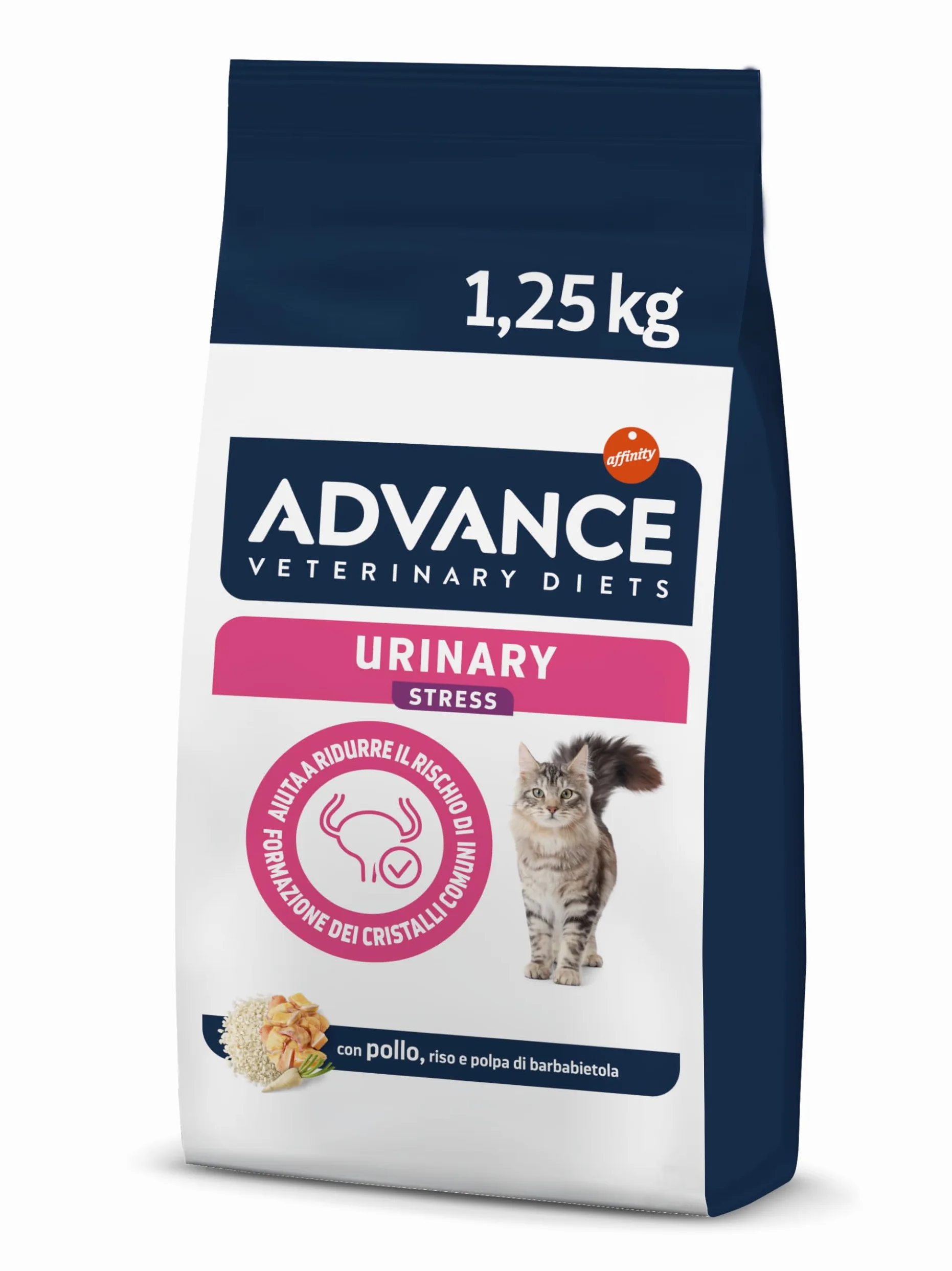 Advance Urinary Stress Cibo per Gatti, Misto, Bianco, 1.25 kg, Confezione da 1