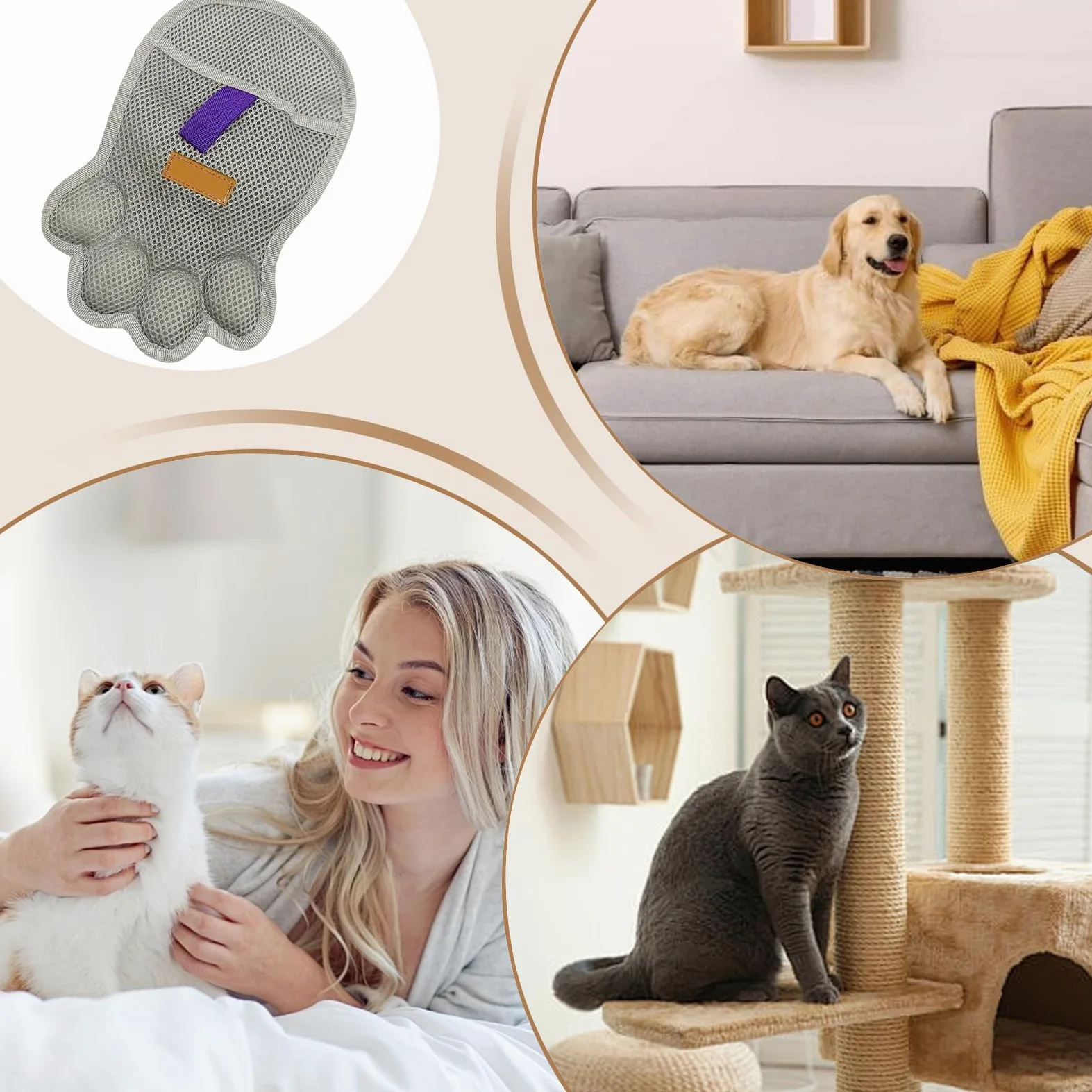 Guanto Per Rimuovere Il Pelo Degli Animali Scrubber Riutilizzabile E | Guanti Elettrostatici Anti-Pelo per Casa Viaggio Appartamento Tappeto Divano Mobili Sedile Auto Abbigliamento