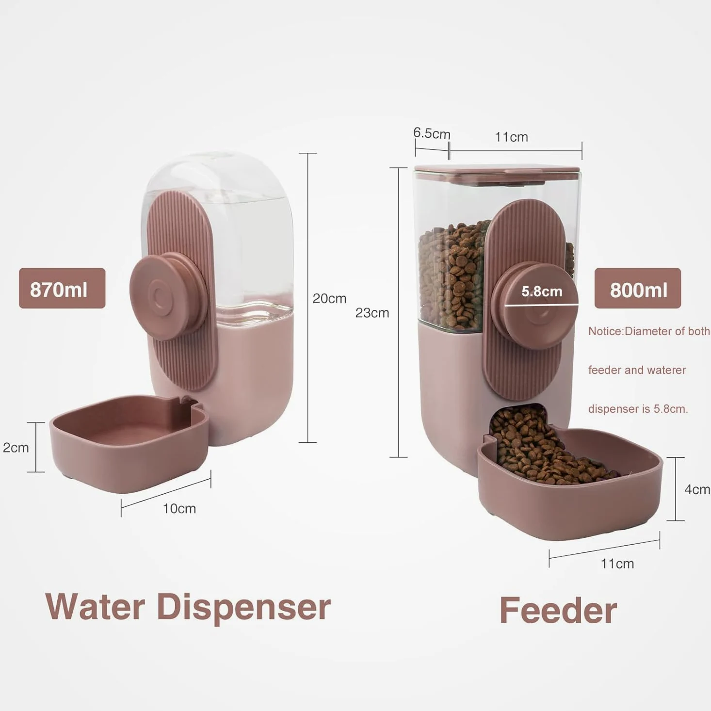 Distributore Automatico Di Cibo E Acqua,Distributore Di Cibo A Parete,Distributore Di Cibo per Animali Domestici per Cani Gatti Conigli, Cincillà, Porcellini D'india, Ricci E Furetti(rosa)