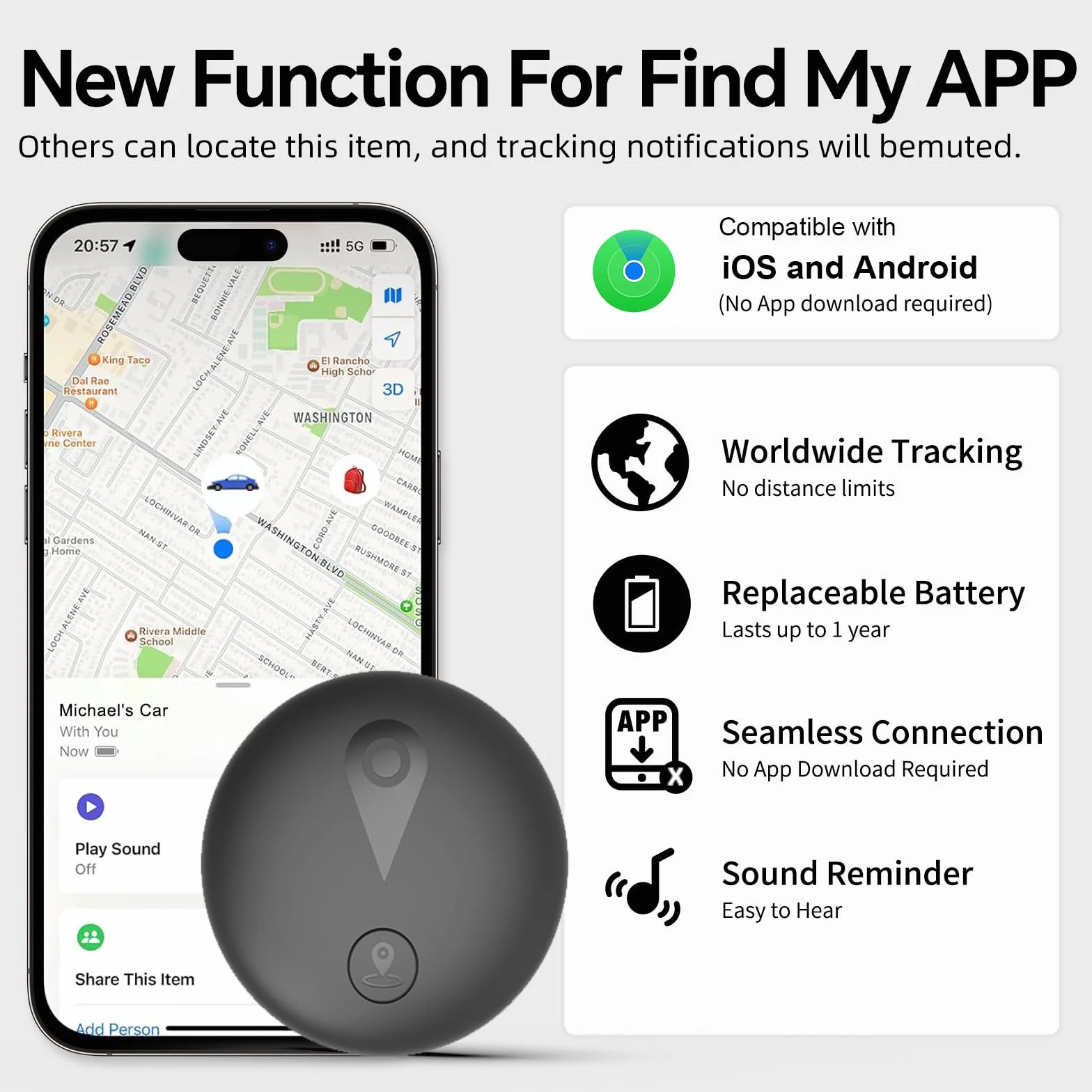 Collare GPS Gatto, Cane Plotter senza Costi Mensili, Compatibile con iOS e Android, Tracciatore in Tempo Reale, Collare Plotter Gatto, Lunga Durata con Impermeabile Tracciante Animale, Nero