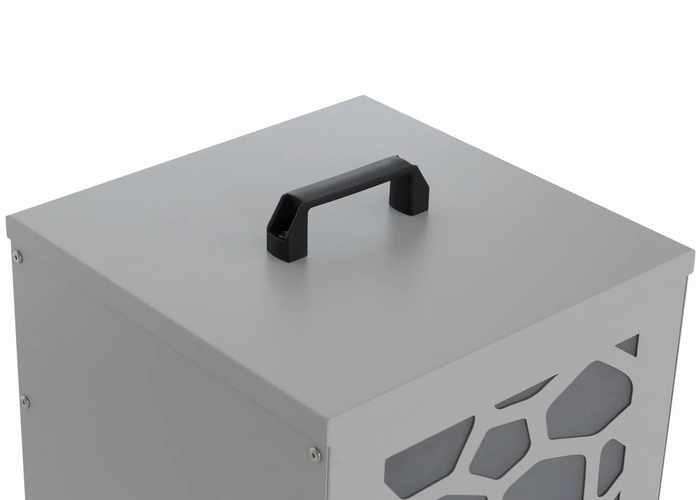 Mendler Contenitore per Pellet Nido Ape HWC-Q30 stoccaggio Pellet, con setaccio Filtro e rotelle 64x36x36cm - Bianco Grigio