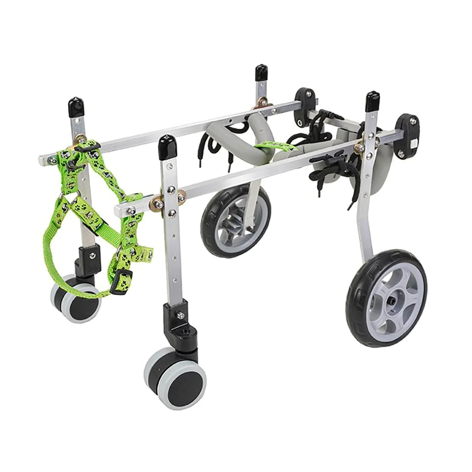 Carrello Cani Disabili Xxs/ Xs/ S Carrozzina per Gatti per Zampe Posteriori, Quattro Ruote Ausili per La Mobilità per Artrite Canina per Riabilitazione, Carrello Portatile per Tutore per Gamba Debole(