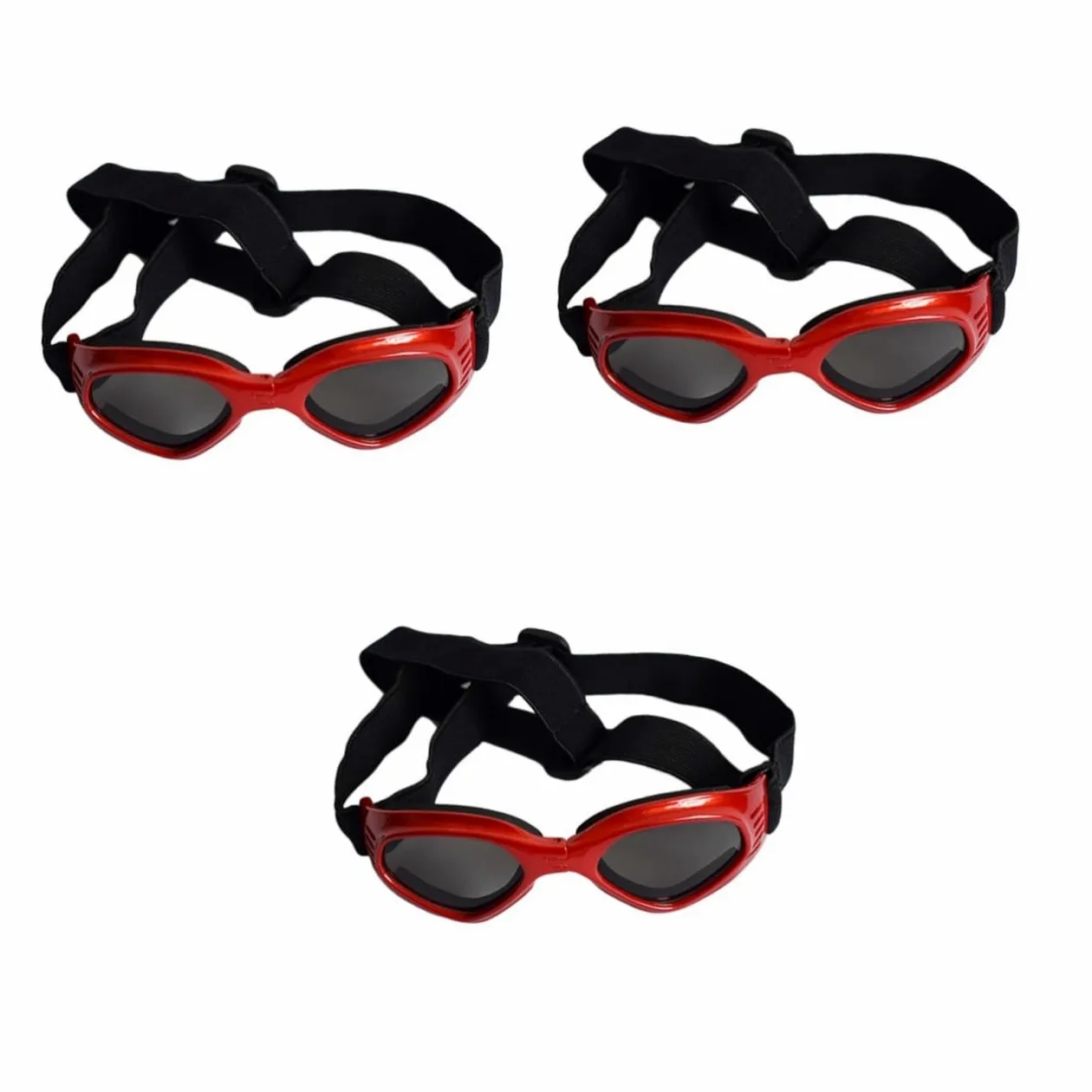 SUPVOX 3 Occhiali Da Sole Per Cani Eleganti Occhiali Per Cani Proteggono Gli Occhi Raggi Uv E Detriti Montatura Rossa