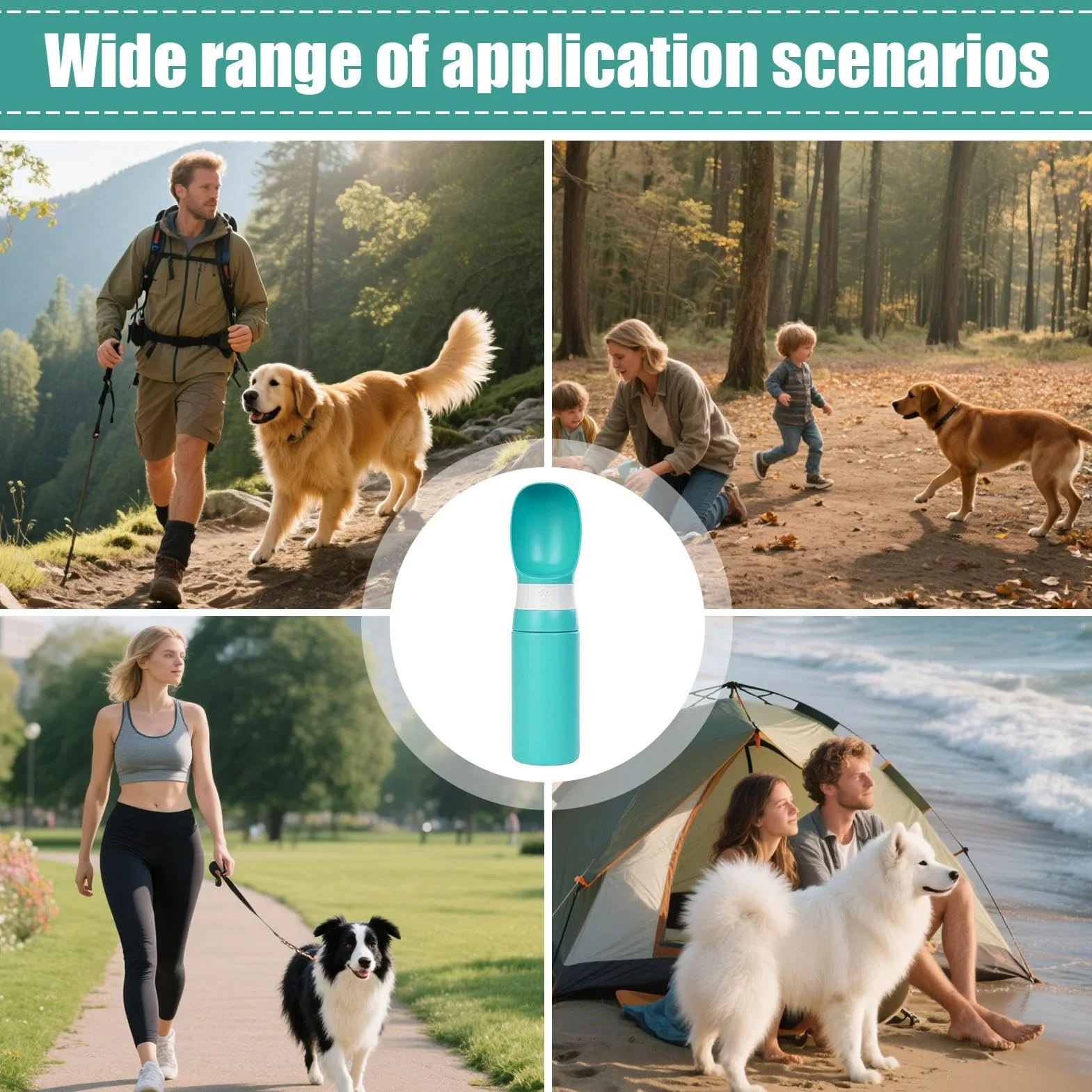 Borraccia canina Contenitore Isolato In Acciaio Inossidabile A Prova Di | per cibo e acqua da cuccioli da esterno 400ml per cani piccoli, e grandi: passeggio, jogging, trekking, campeggio