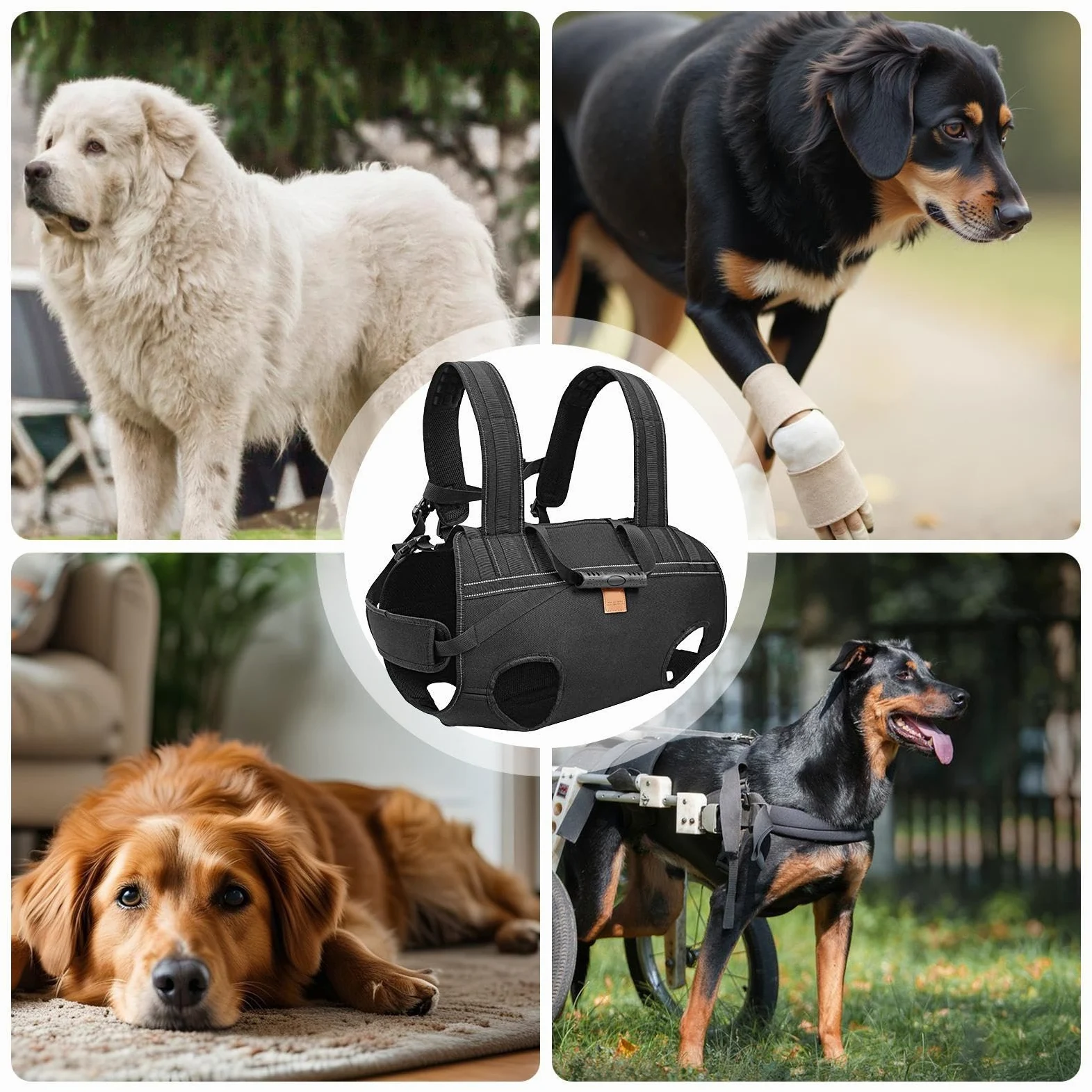 Imbracatura Per Sollevamento Cani Pettorina Regolabile Traspirante | Imbracatura Di Sostegno Canino per Escursionismo Viaggi Passeggiate Quotidiane Movimento Riabilitazione