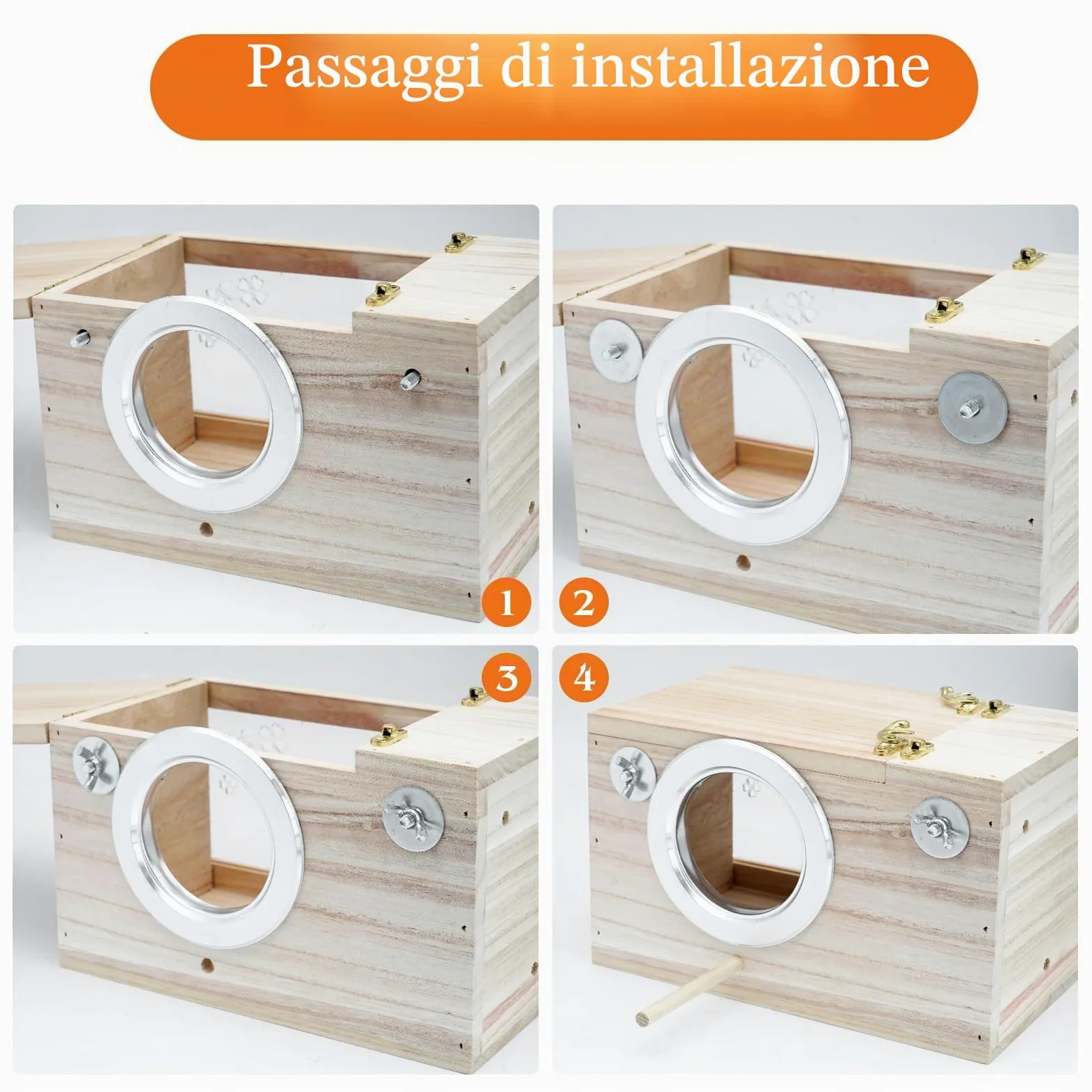 Scatola di Allevamento per Uccelli Nidi In Legno Gabbia per Parrocchetta Animali Scatola Per l'Accoppiamento Degli Uccelli per Piccoli Come Fringuelli Pappagallini Canarini