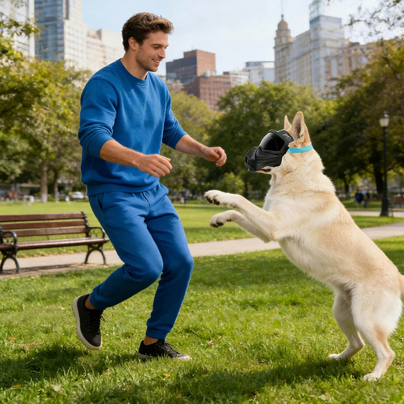 Occhiali per Cani Taglia Media Occhiali Antiappannamento con Copribocca | Occhiali da Sole Regolabili Antivento e Protezione UV Viso Completo Spiaggia Campeggio Escursionismo Addestramento